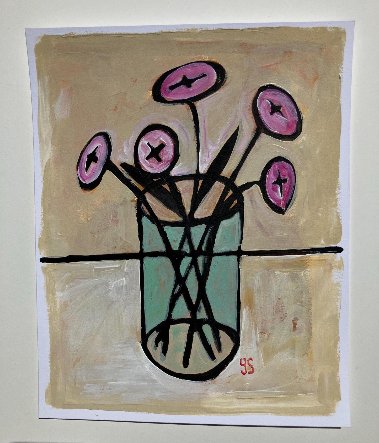Abstract bouquet - Original acrylic still life painting (8x10in)