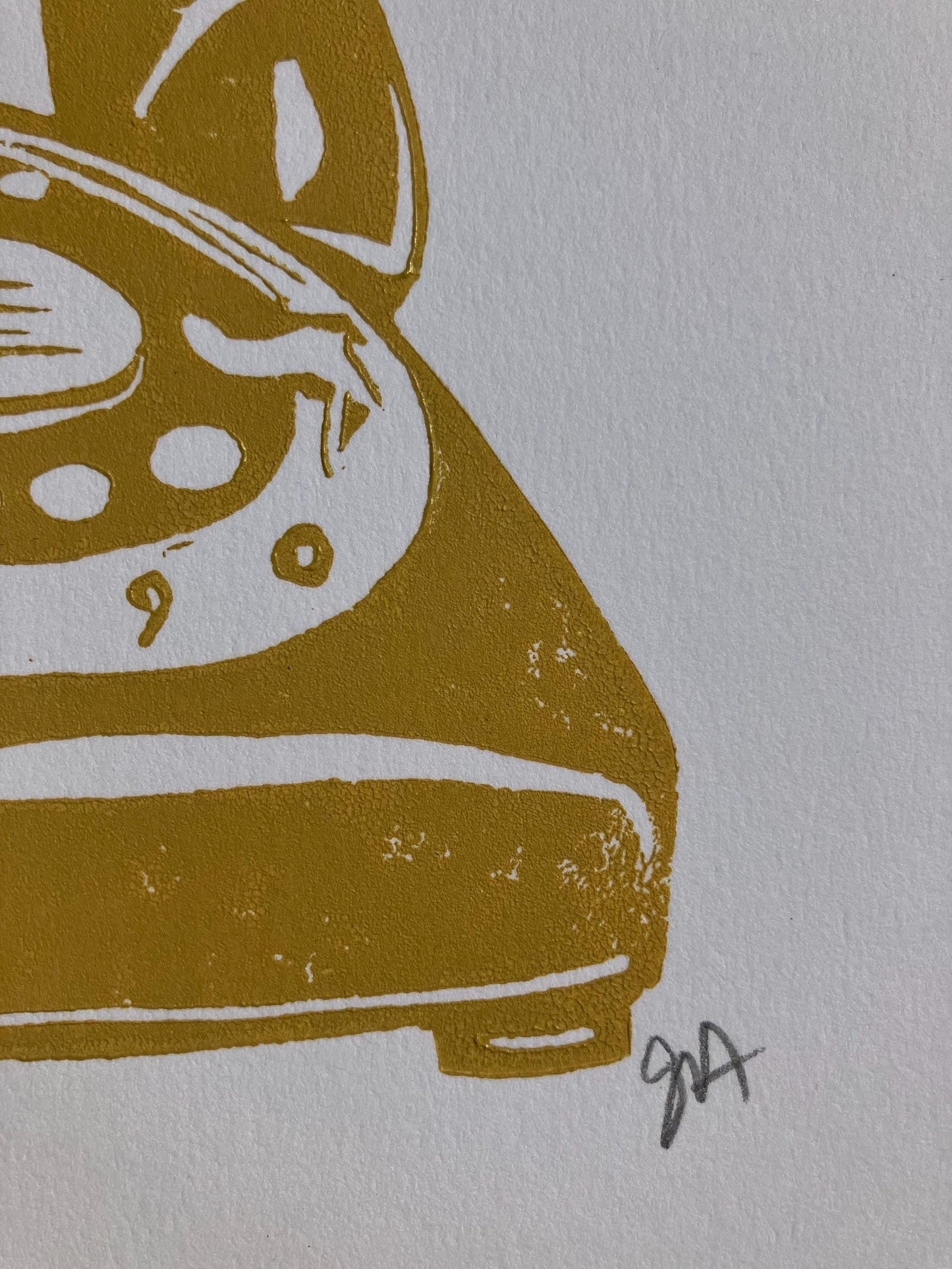 LINOCUT - Vintage rotary telephone - Hand-pressed linoleum block print (8x10in)