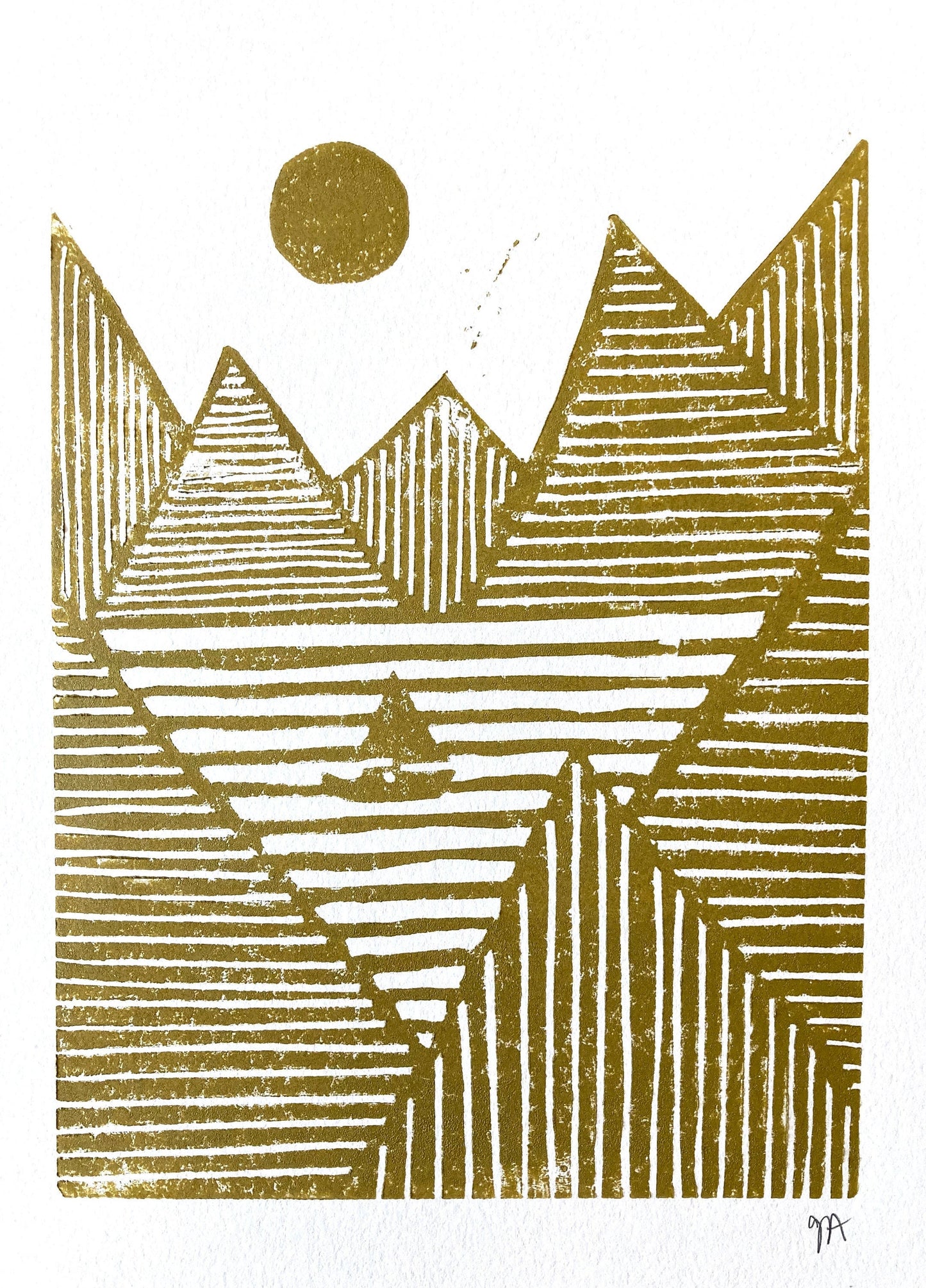 Sailboat in the ocean - Linocut print (8x10in)