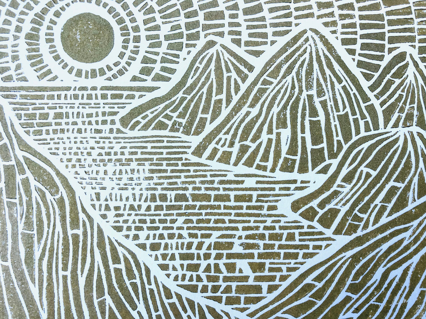 Sunset on the islands - Linocut print (8x10in)