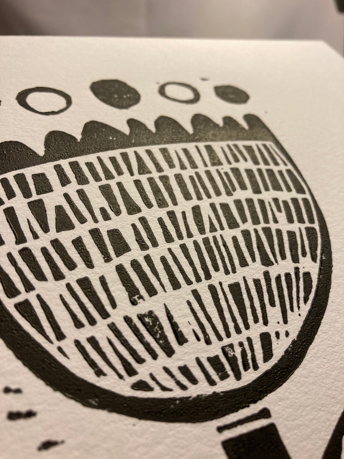 Scandinavian flower - Linocut print (8x10in)