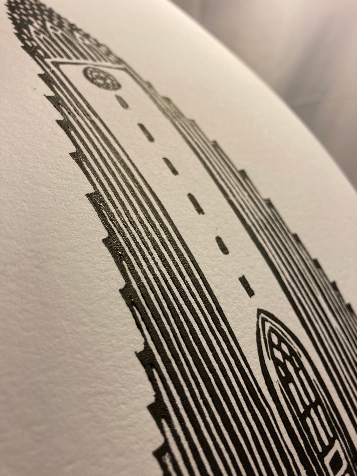 Hallgrimskirkja, Reykjavik, Iceland - Linocut print (8x10in)