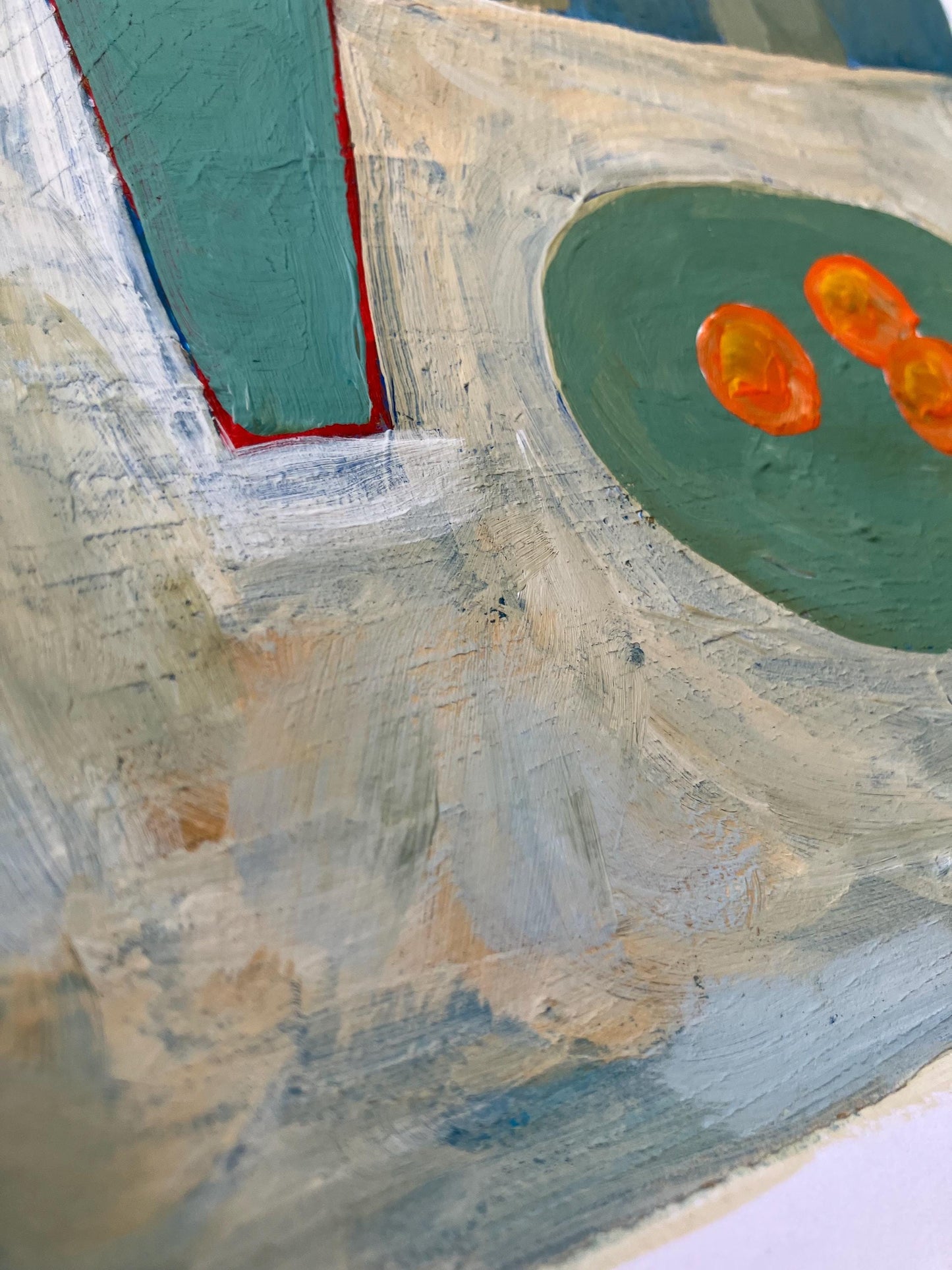 Still life - Original acrylic abstract painting - bouquet with oranges (8x10in)
