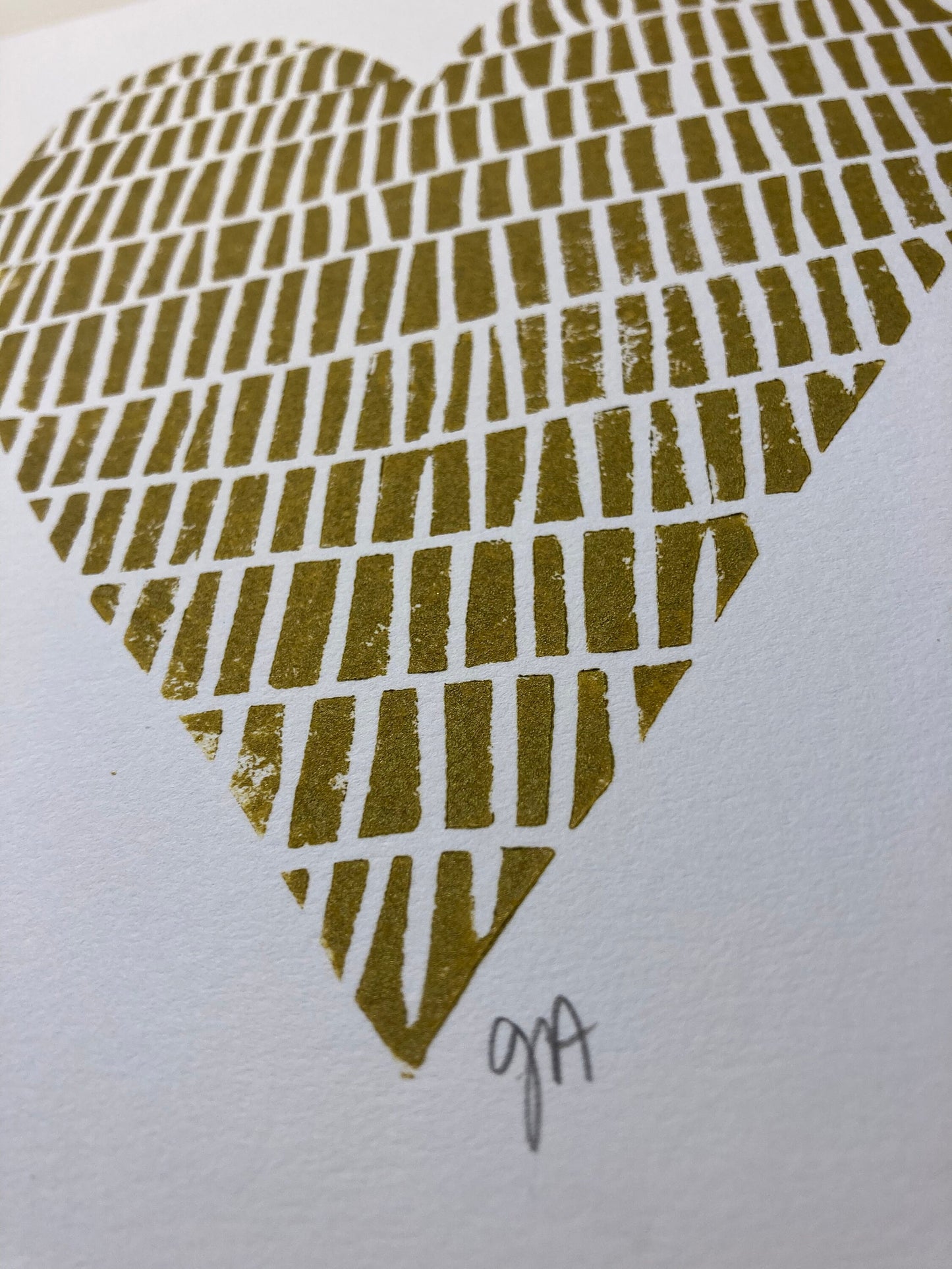 Heart - Linocut print (8x10in)