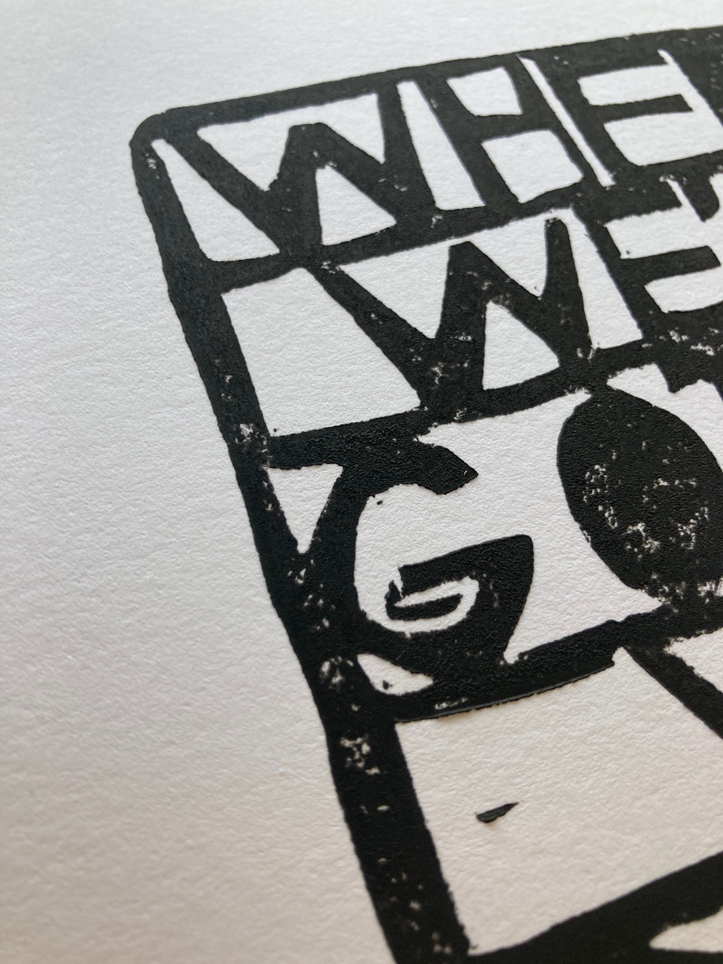 Where we're going we don't need roads - Linocut print (8x10in)