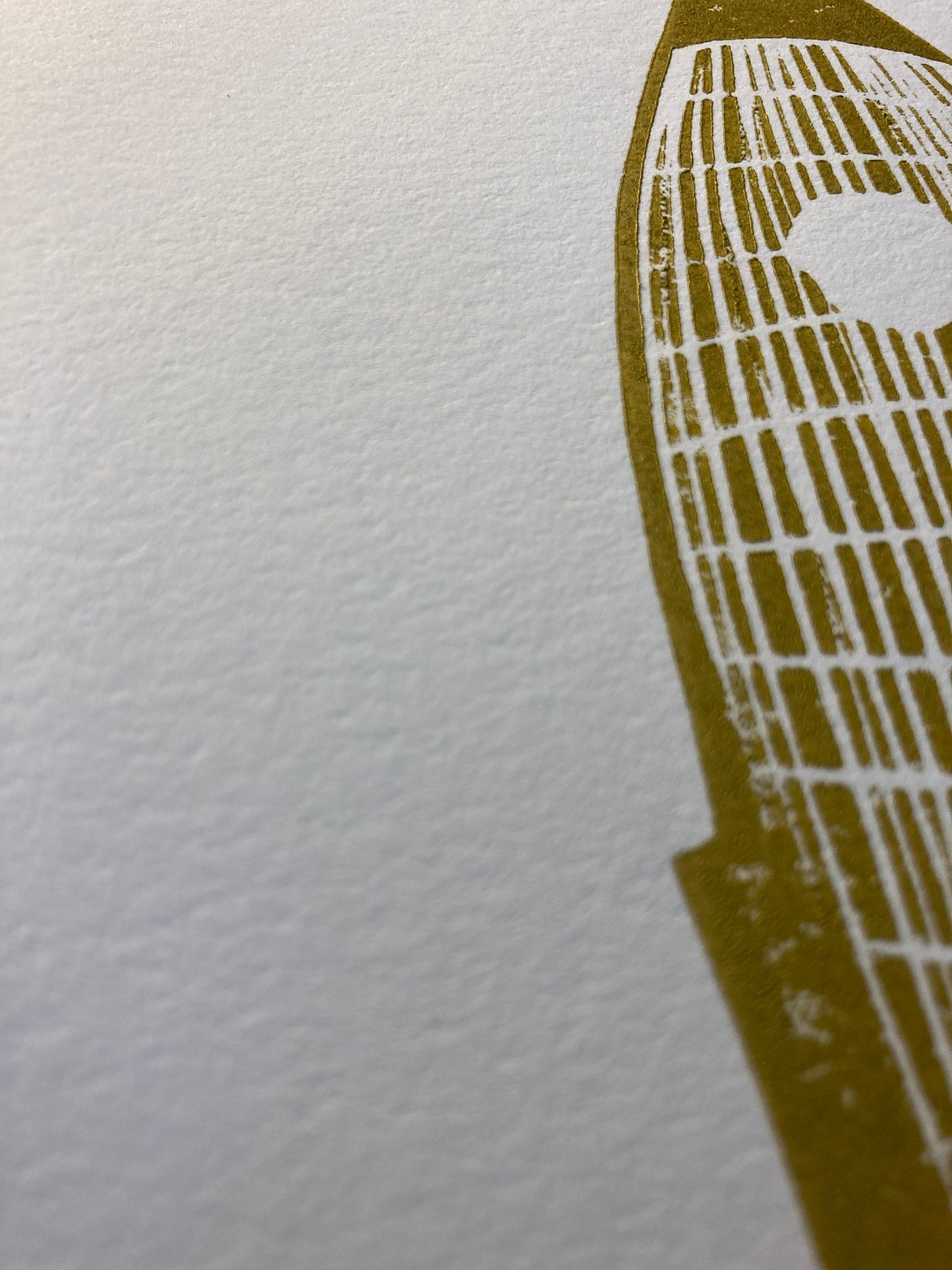 Rocket ship - Linocut print (8x10in)