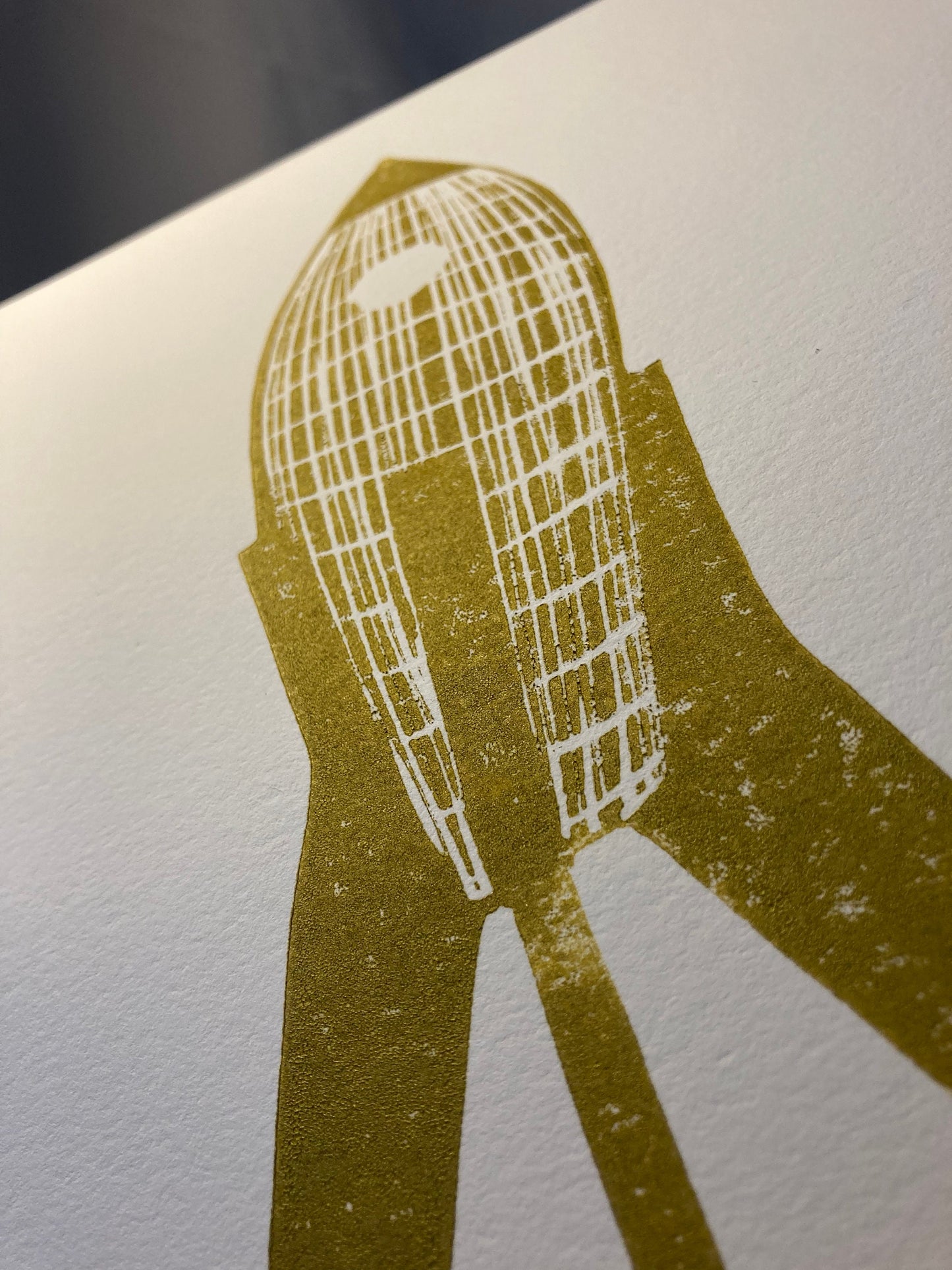Rocket ship - Linocut print (8x10in)