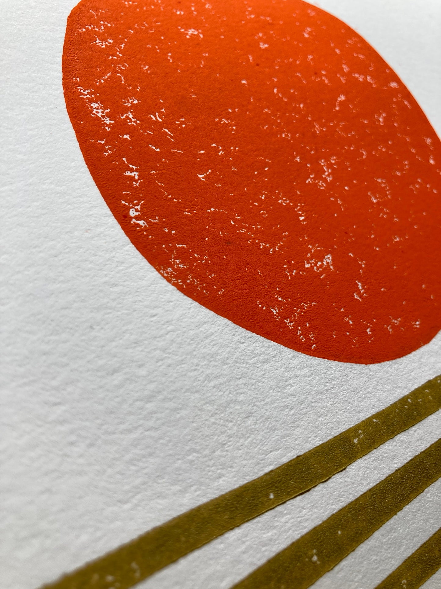 LINOCUT - Abstract sunset - Hand-pressed linoleum block print (8x10in)