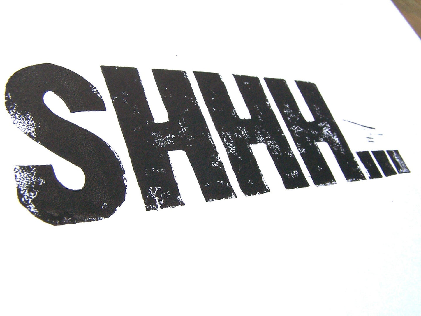 LINOCUT - Shhh - Hand-pressed linoleum block print (8x10in)