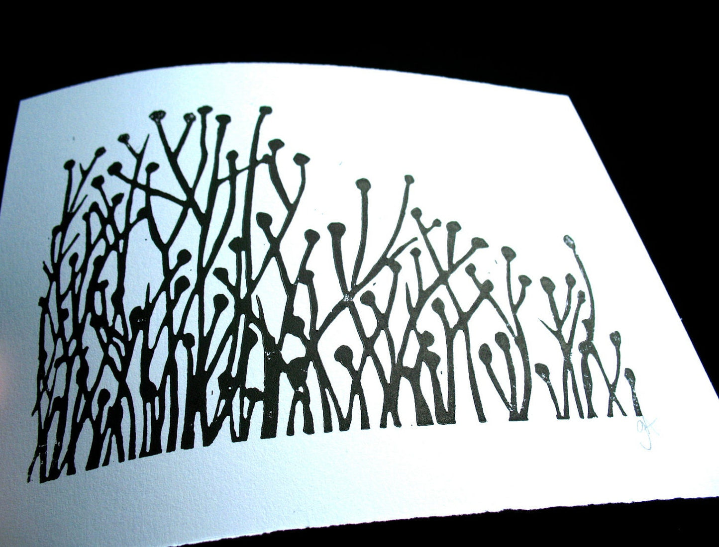 Wild flowers - Linocut print (8x10in)