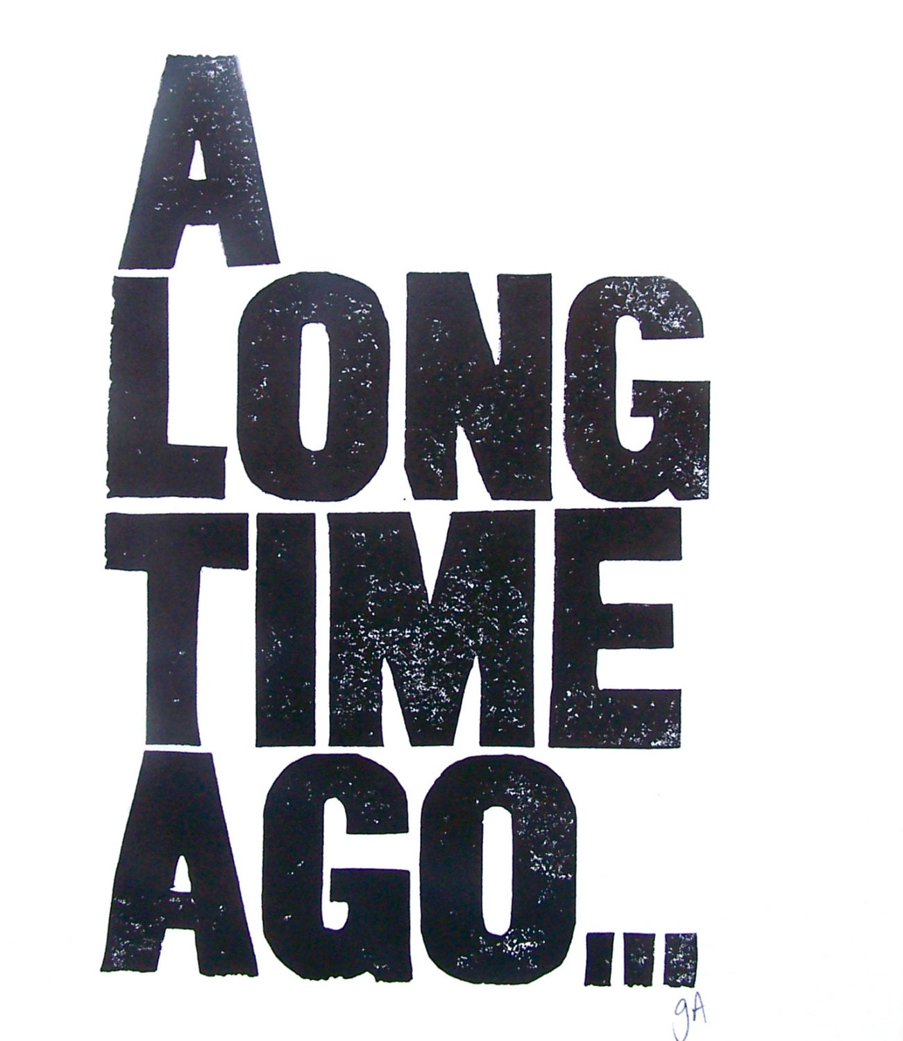 A long time ago - Linocut print (8x10in)