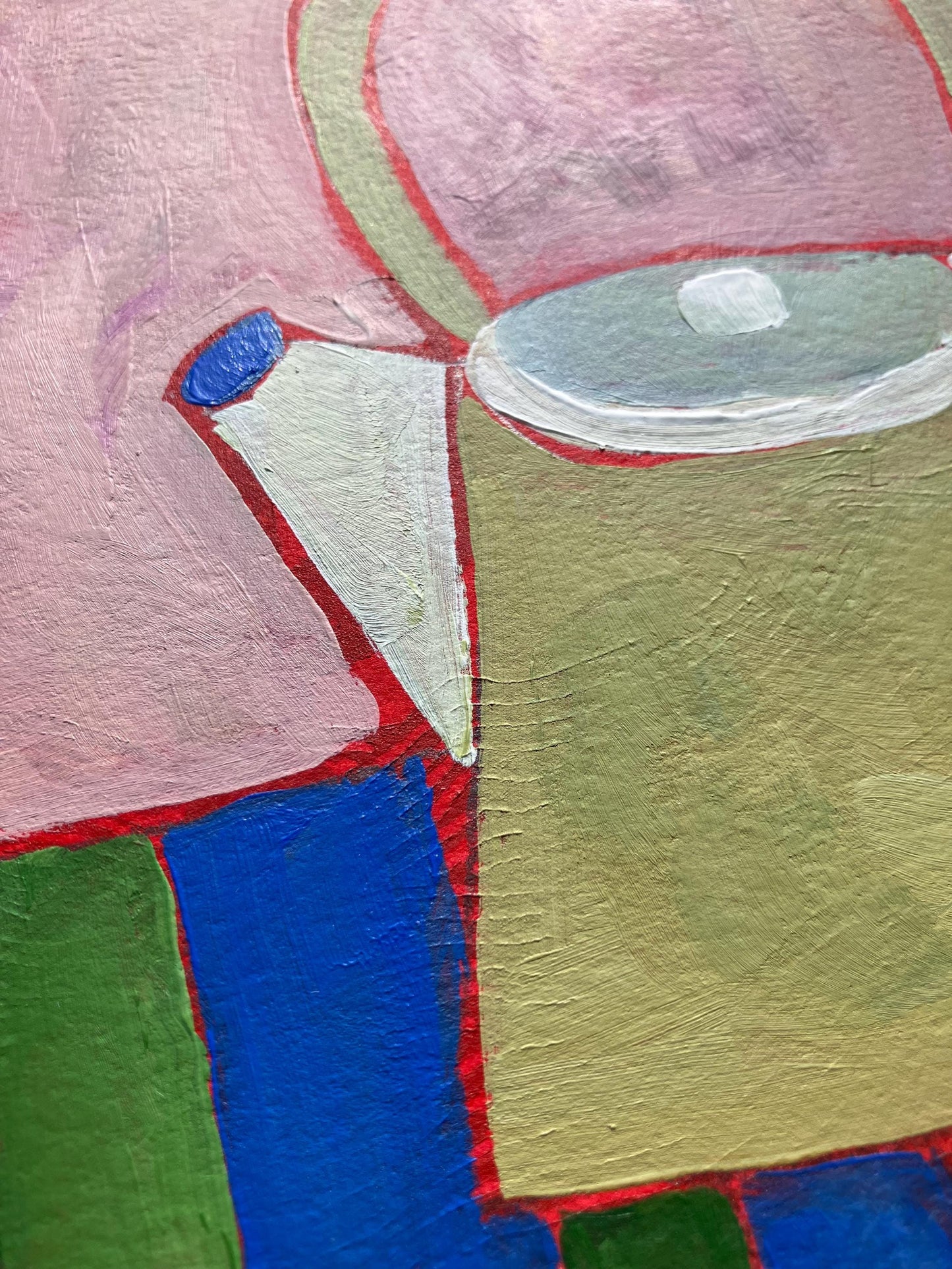 Teapot still life - Original acrylic abstract painting (8x10in)