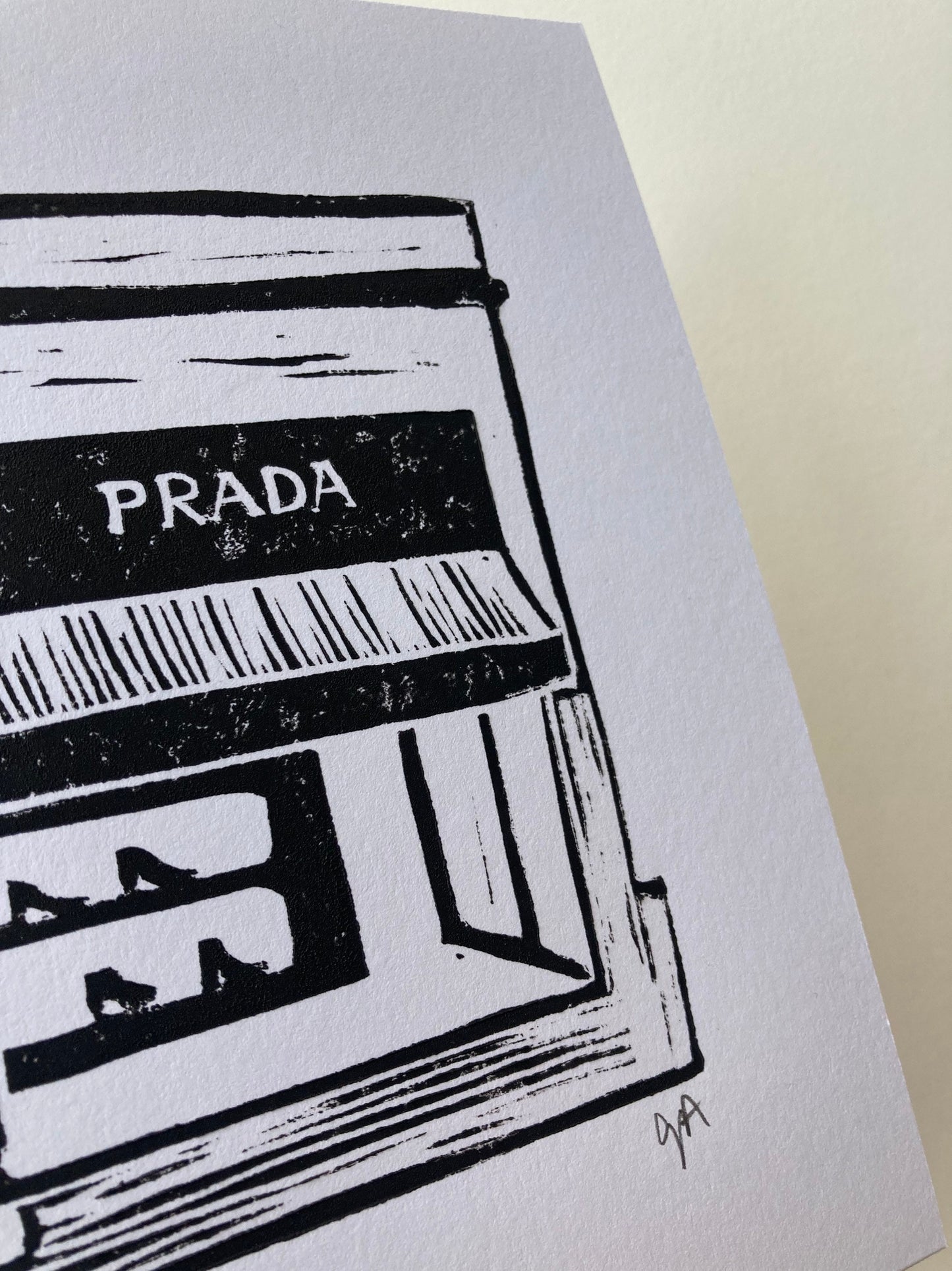 Prada Marfa - Linocut print (8x10in)