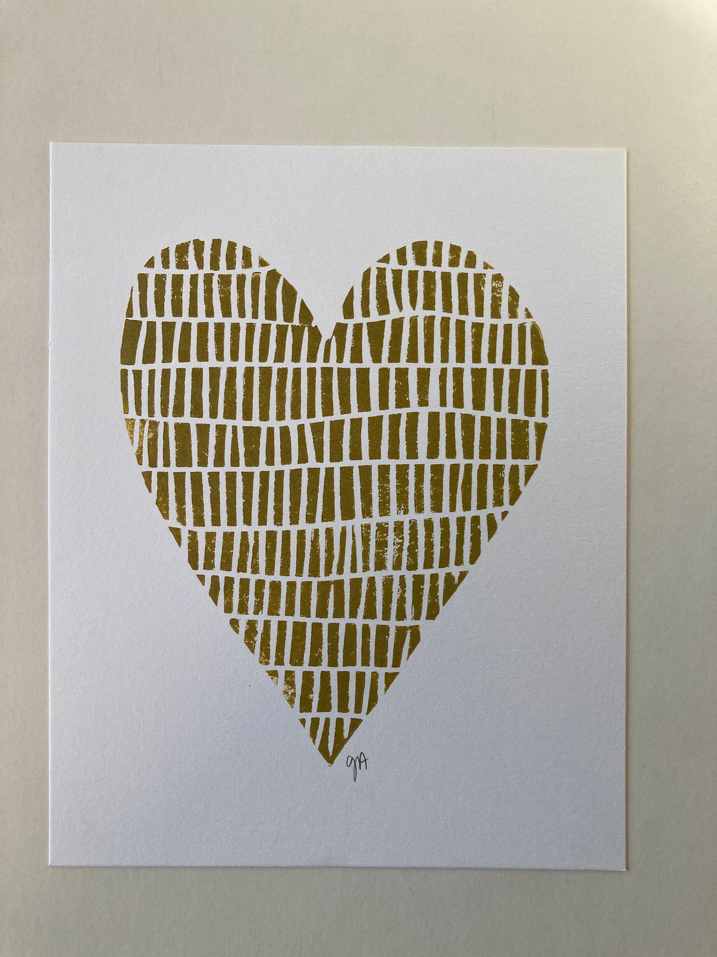 Heart - Linocut print (8x10in)