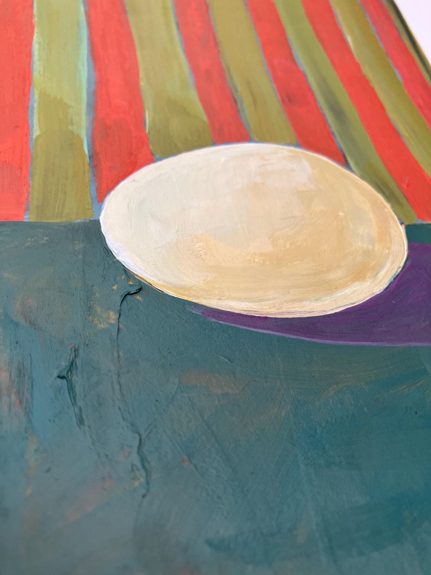 Simple egg #1 - Original acrylic abstract painting (8x10in)