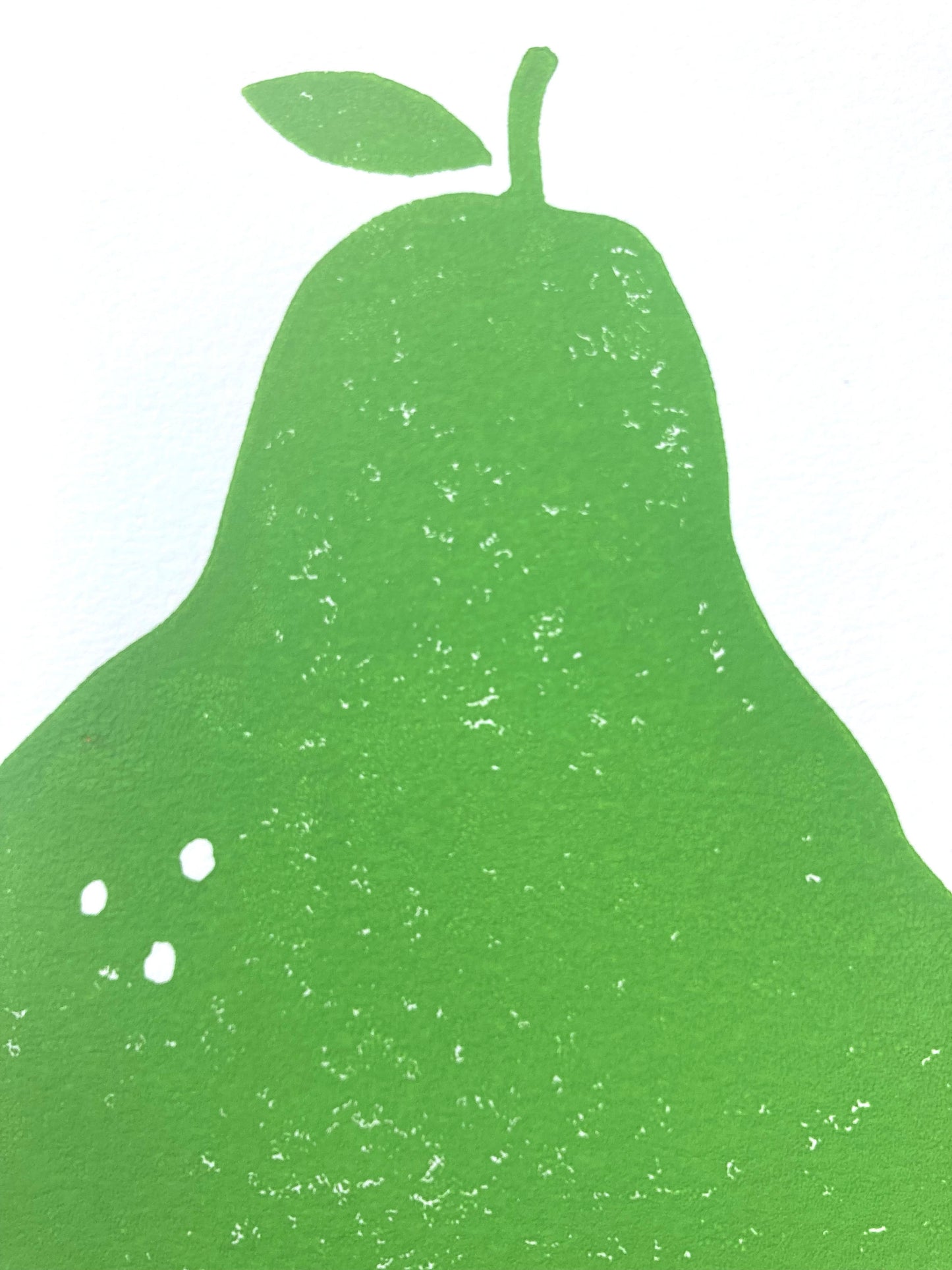 Green pear - Linocut print (8x10in)