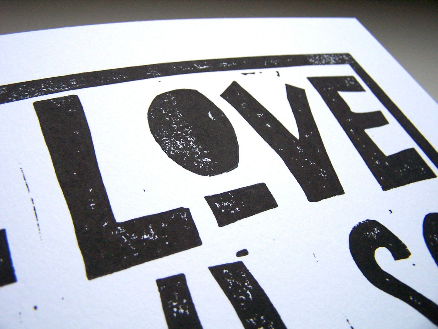I love you so - Linocut print (8x10in)