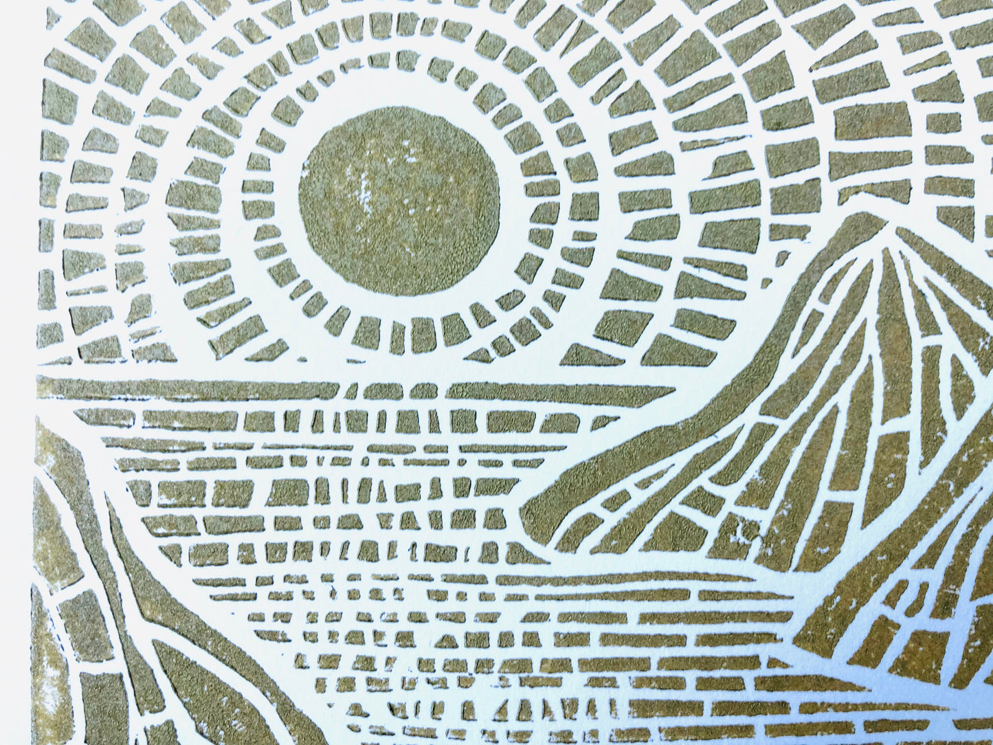 Sunset on the islands - Linocut print (8x10in)