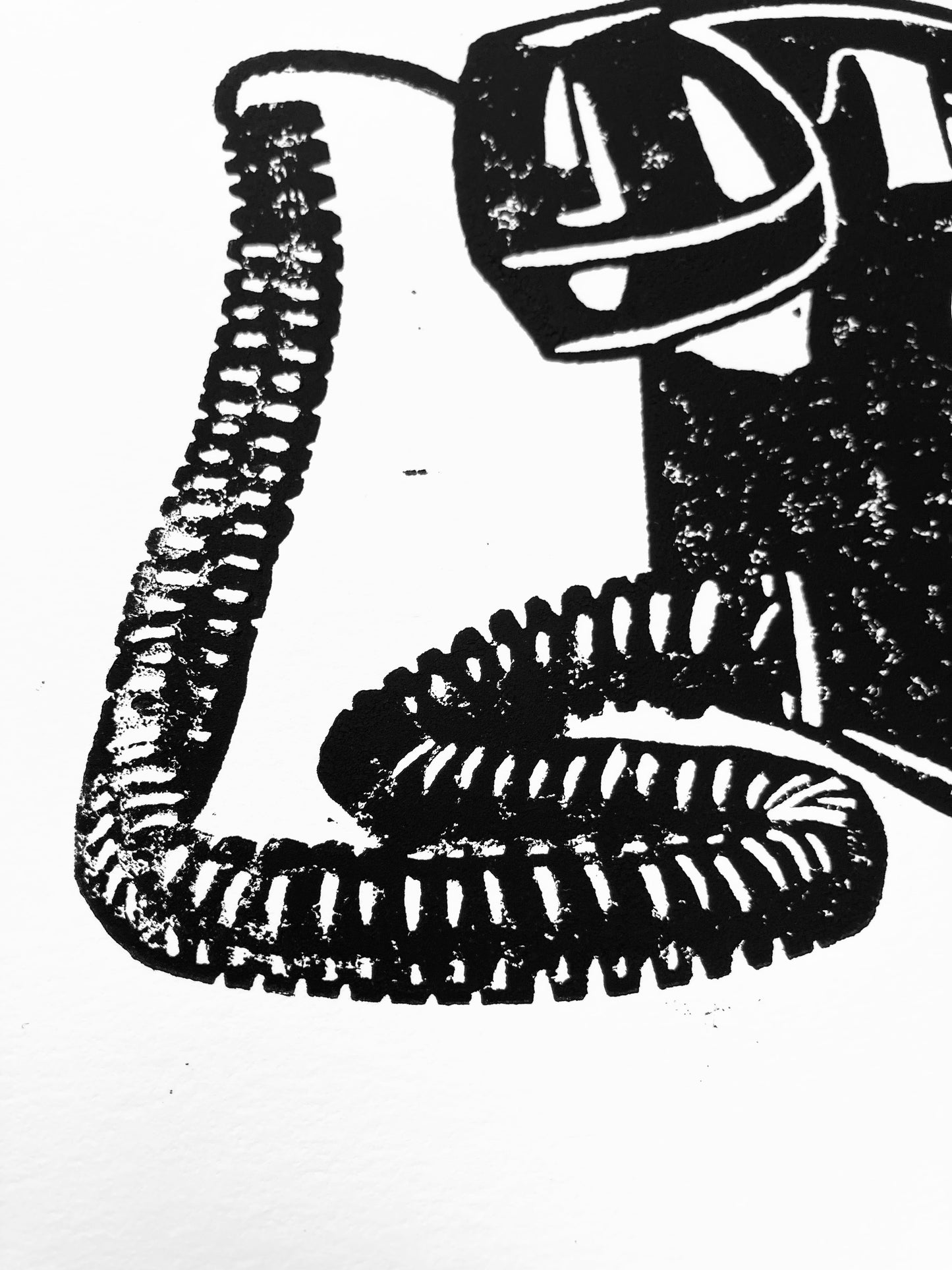 Rotary phone - Linocut print (8x10in)