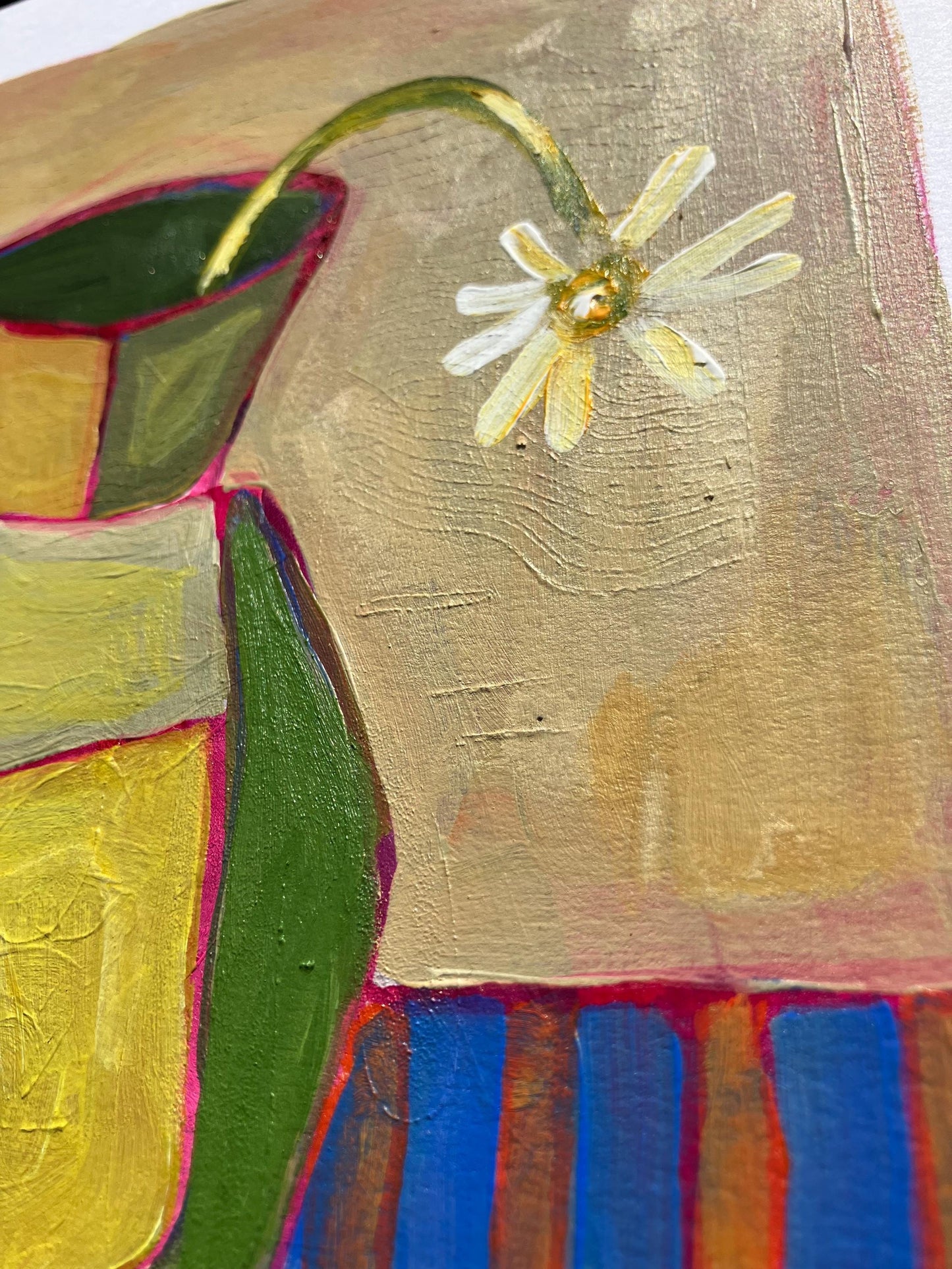 Droopy daisy original acrylic painting (8x10in)