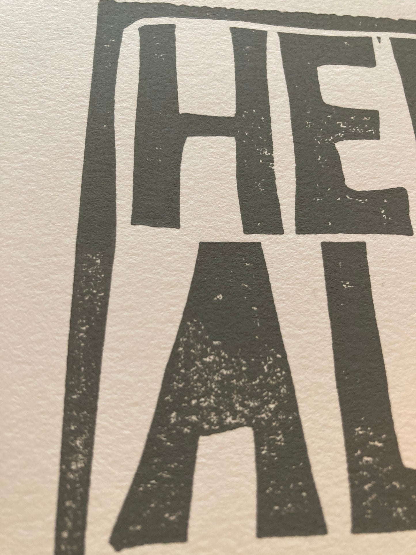 Hello Also I Love You - Linocut print (8x10in)