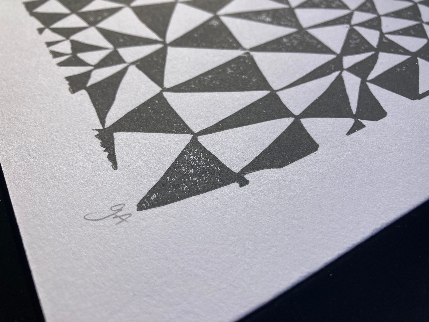 Triangles - Linocut print (8x10in)