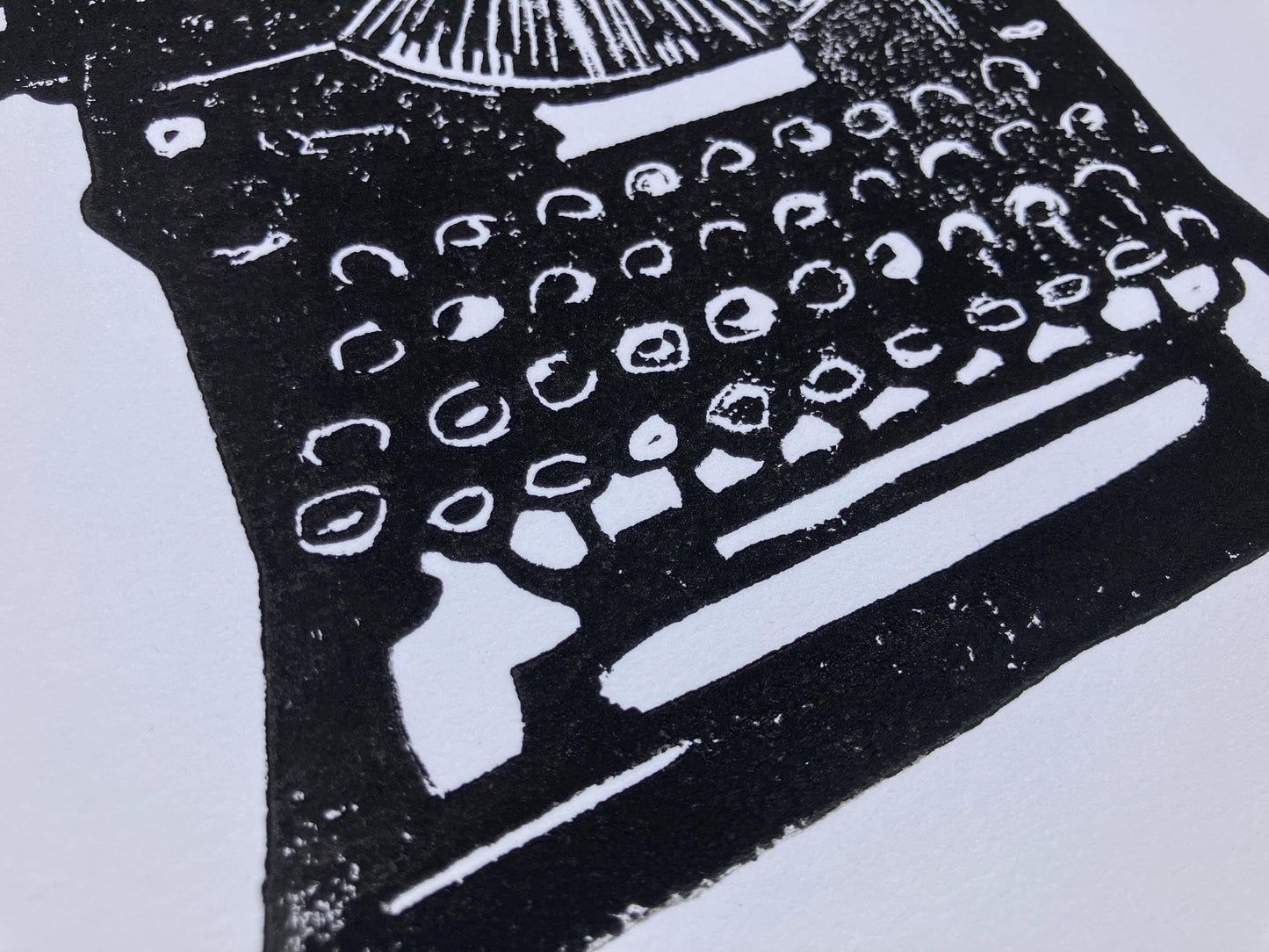 Antique typewriter - Linocut print (8x10in)