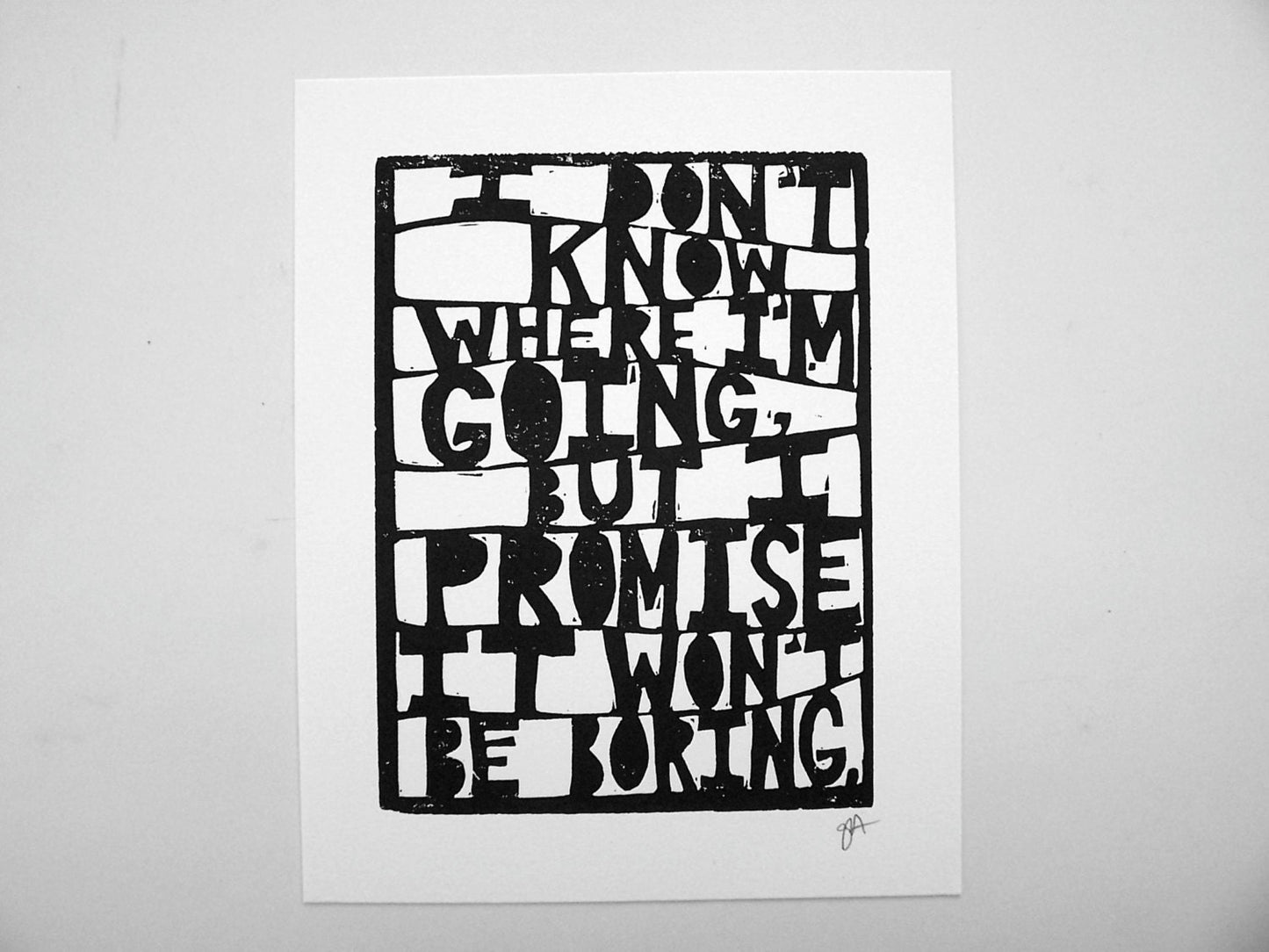 I don't know where I'm going - Linocut print (8x10in)