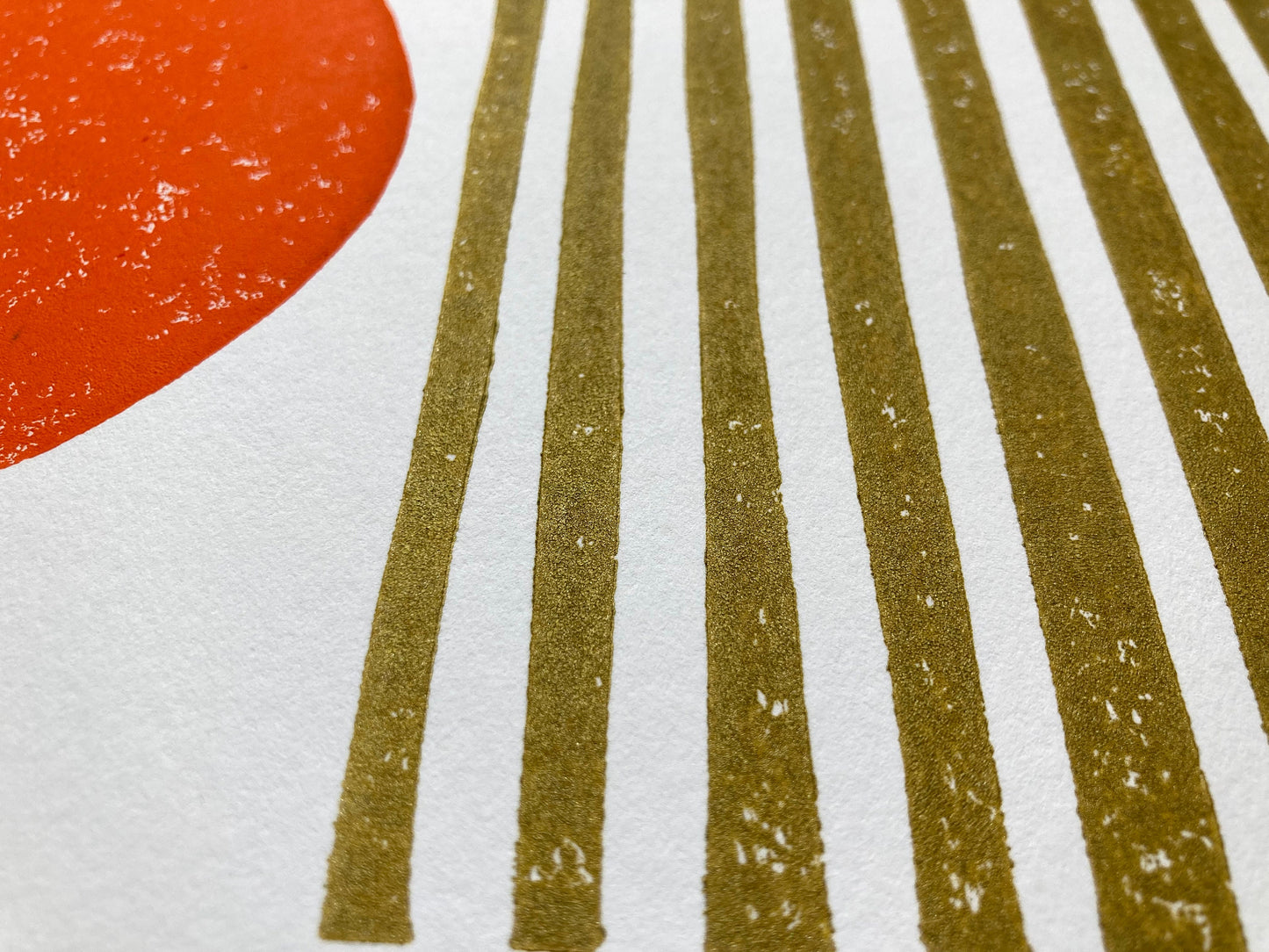 LINOCUT - Abstract sunset - Hand-pressed linoleum block print (8x10in)
