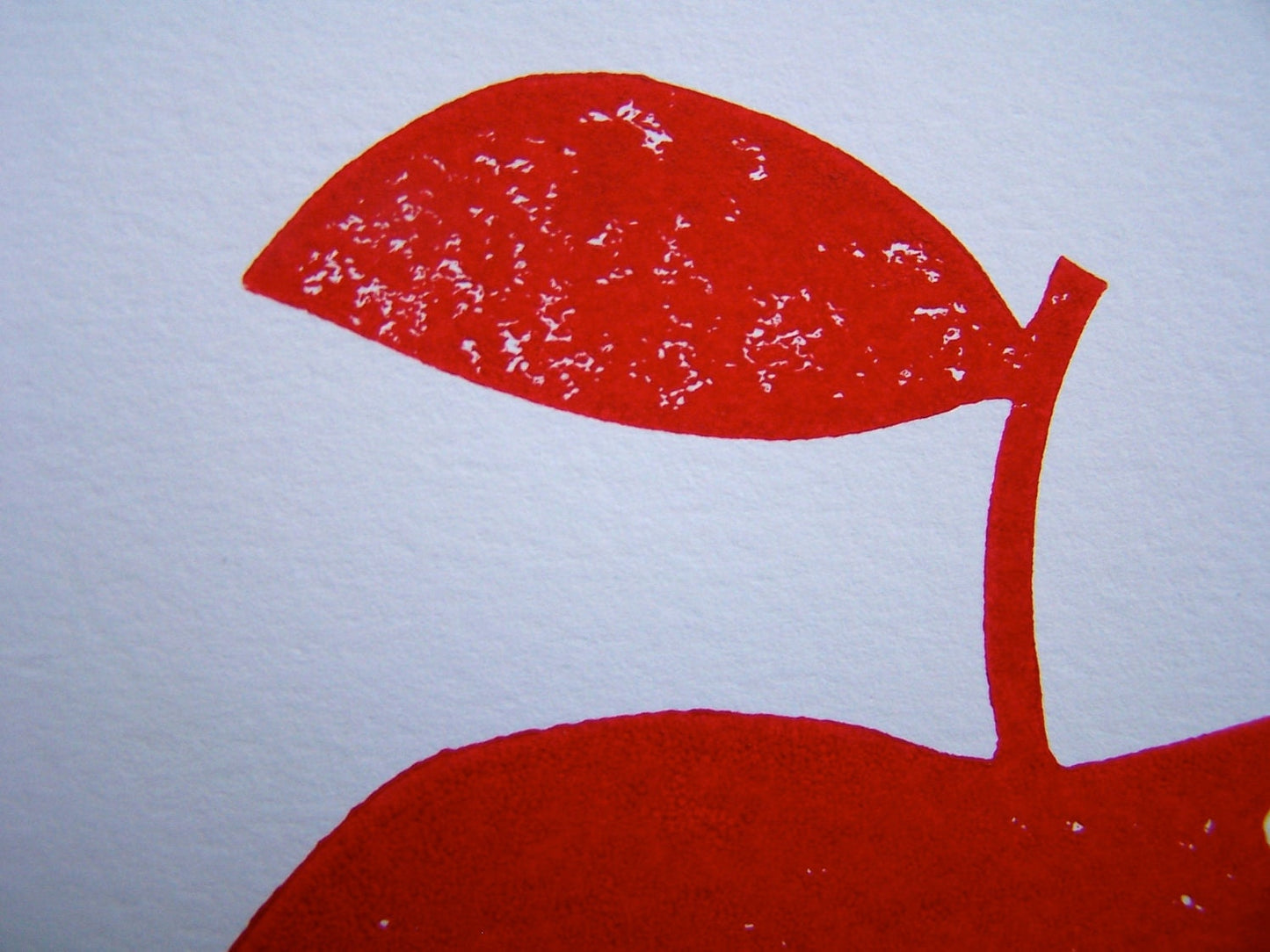 LINOCUT - Red Apple - Hand-pressed linoleum block print (8x10in)
