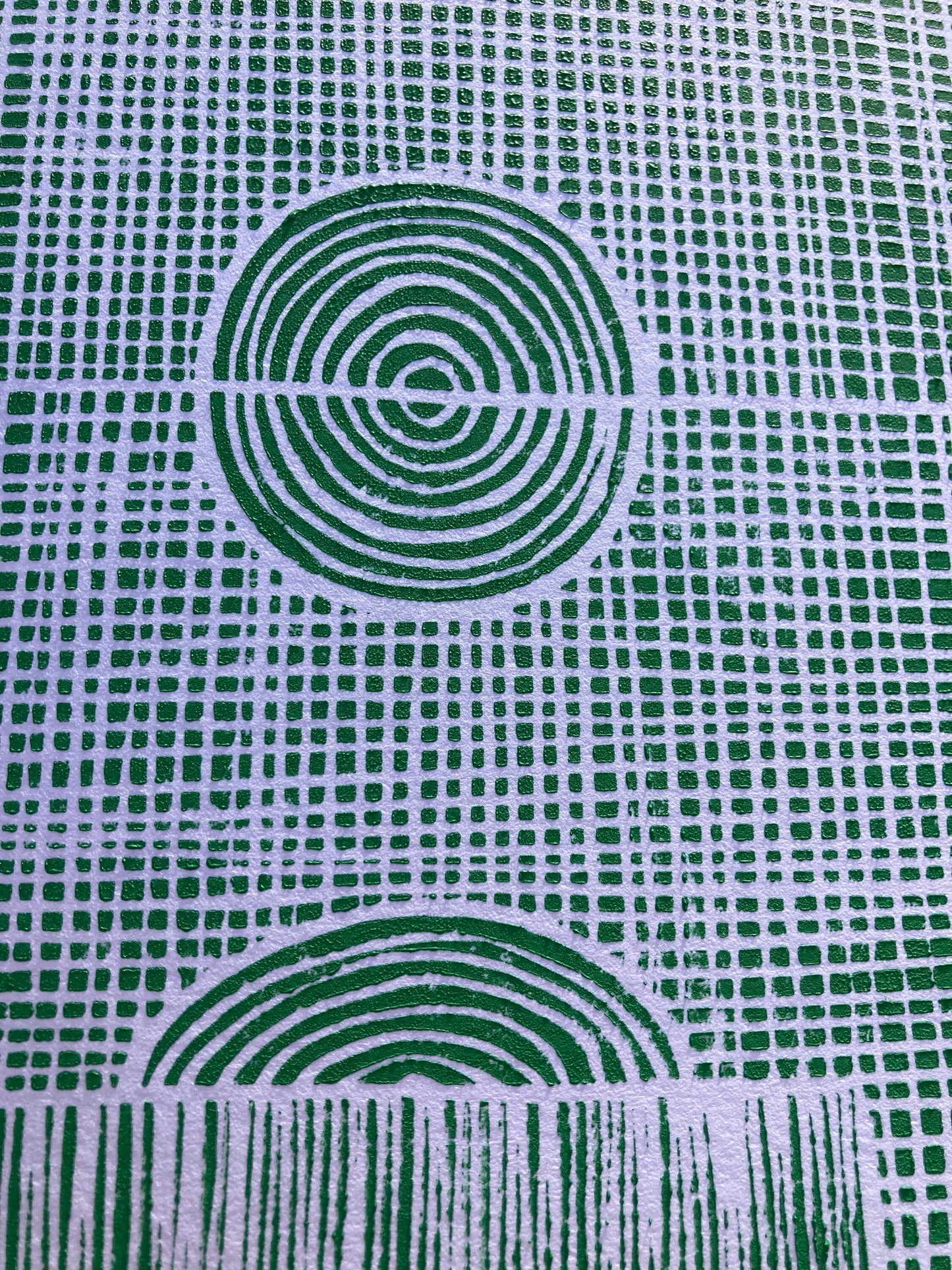 Soccer field - Linocut print (8x10in)