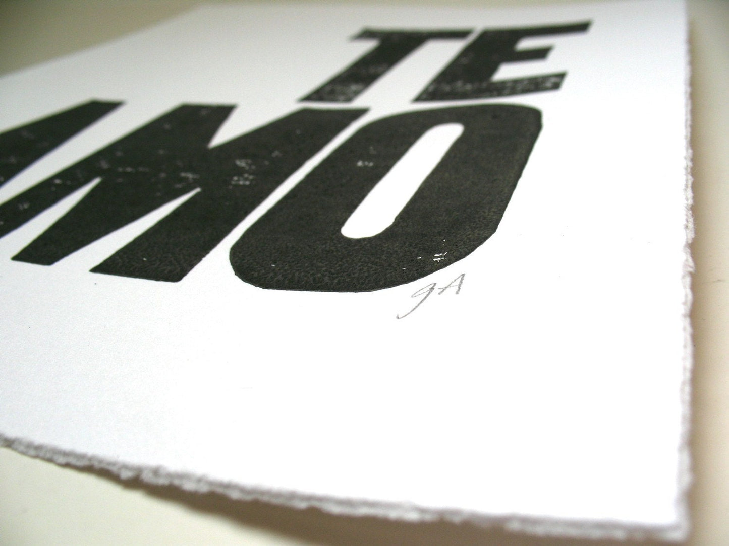 LINOCUT - Te amo means I love you - Hand-pressed linoleum block print (8x10in)
