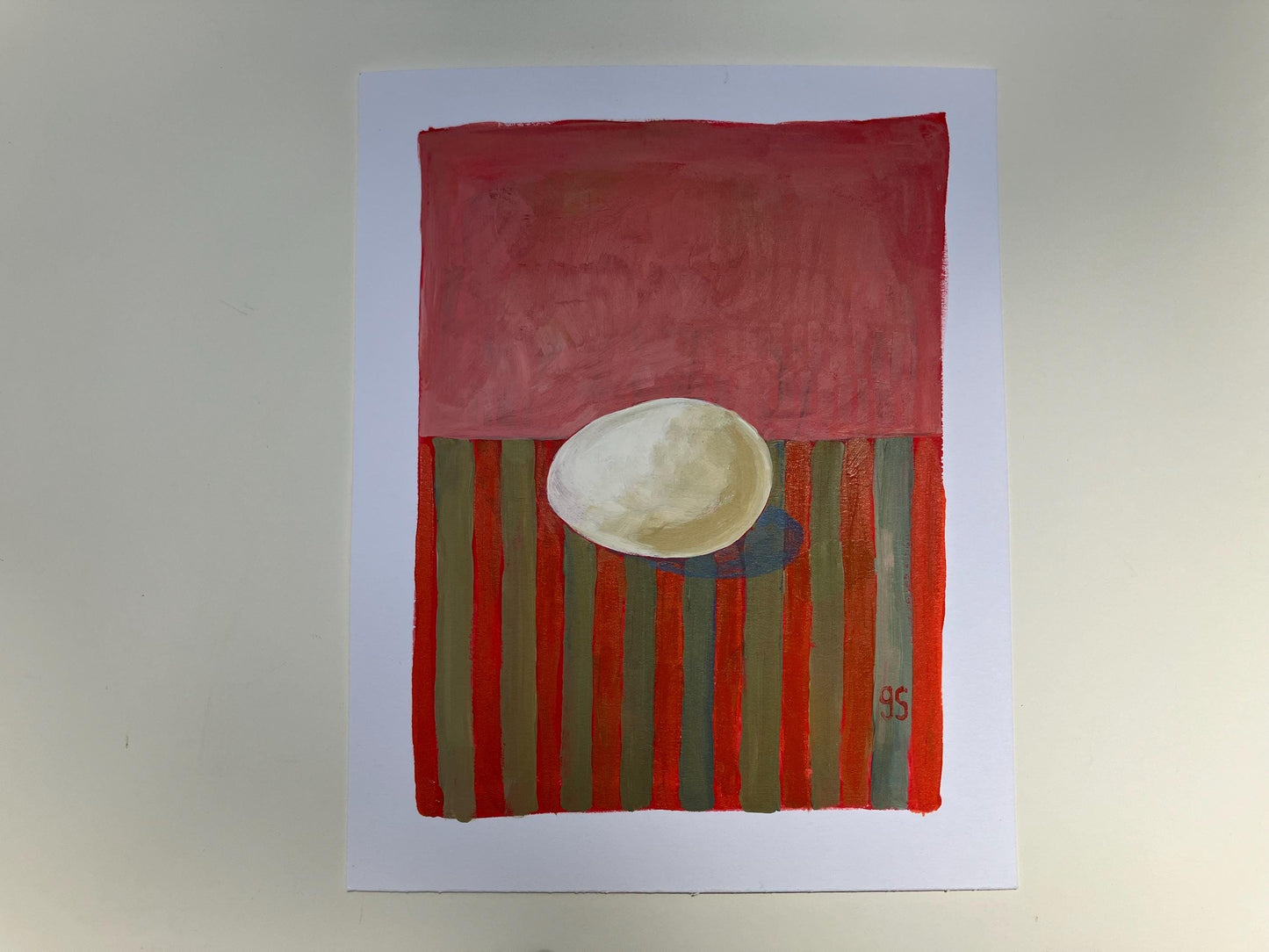 Single egg - Original acrylic painting (8x10in)