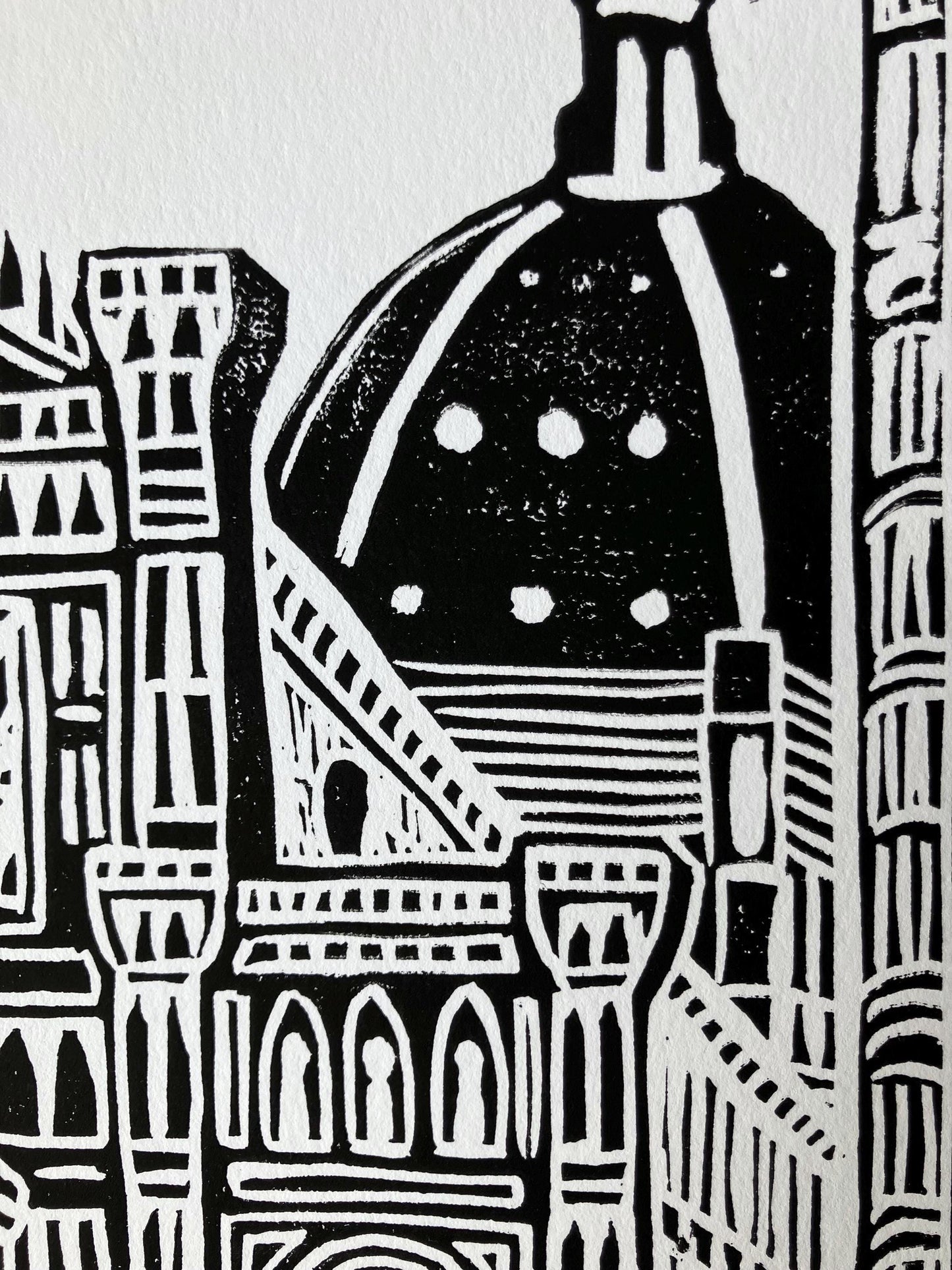 The Duomo - Florence, Italy - Linocut print (8x10in)