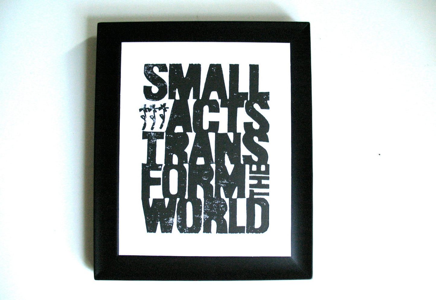 Small acts transform - Linocut print (8x10in)