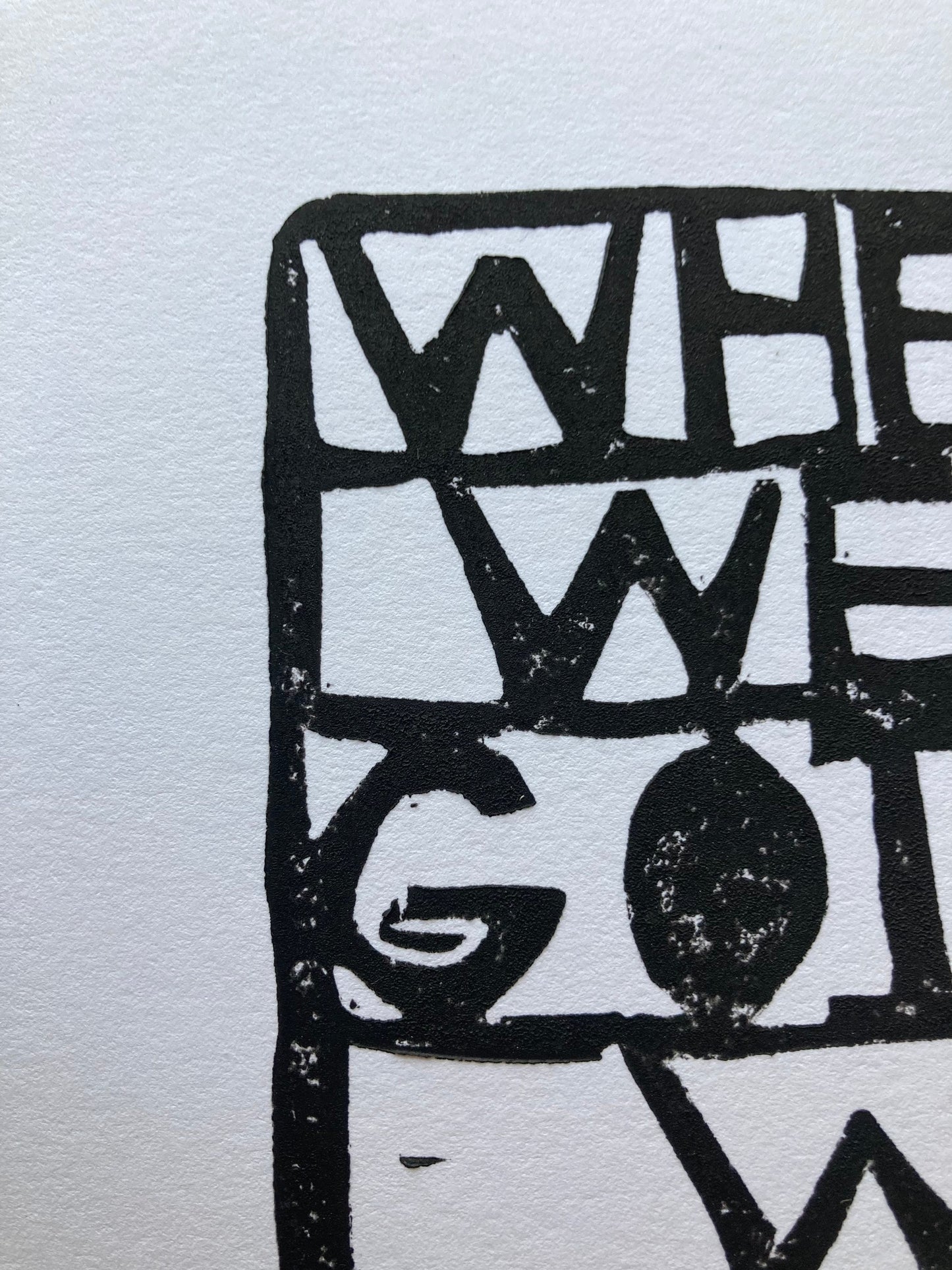 Where we're going we don't need roads - Linocut print (8x10in)