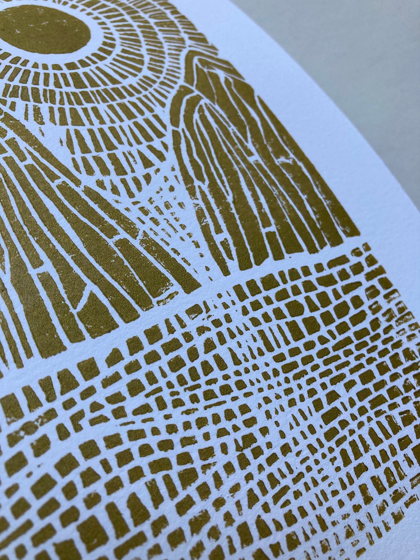 Sunset on the mountains - Linocut print (8x10in)
