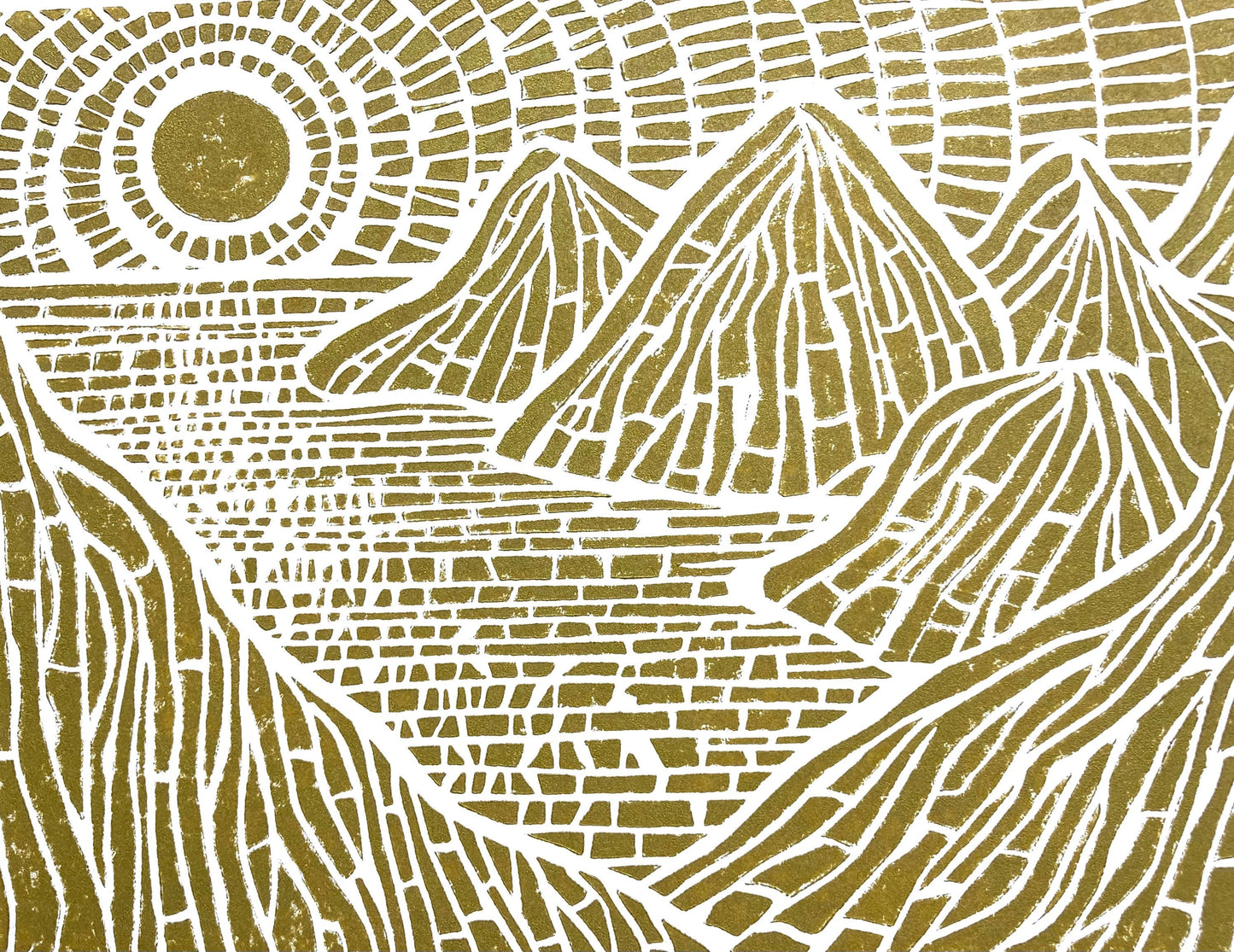 Sunset on the islands - Linocut print (8x10in)