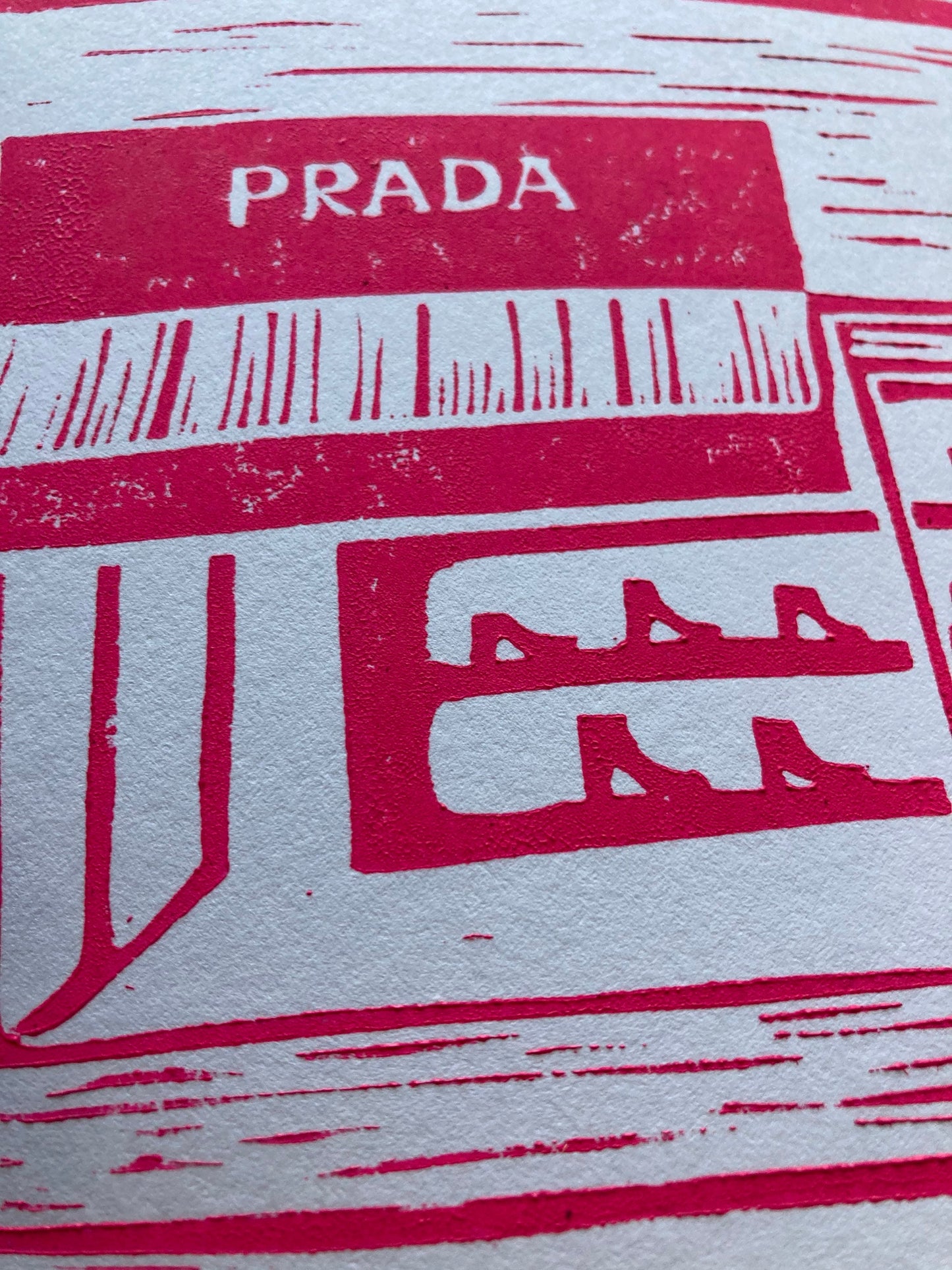 Prada Marfa - Linocut print (8x10in)