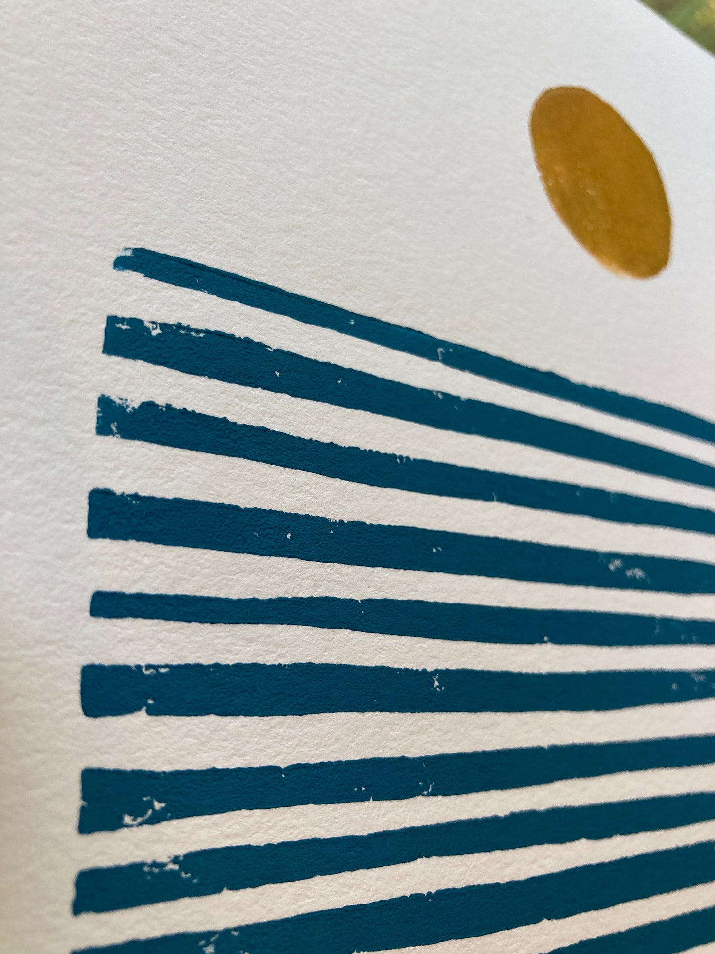 Ocean - Linocut print (8x10in)