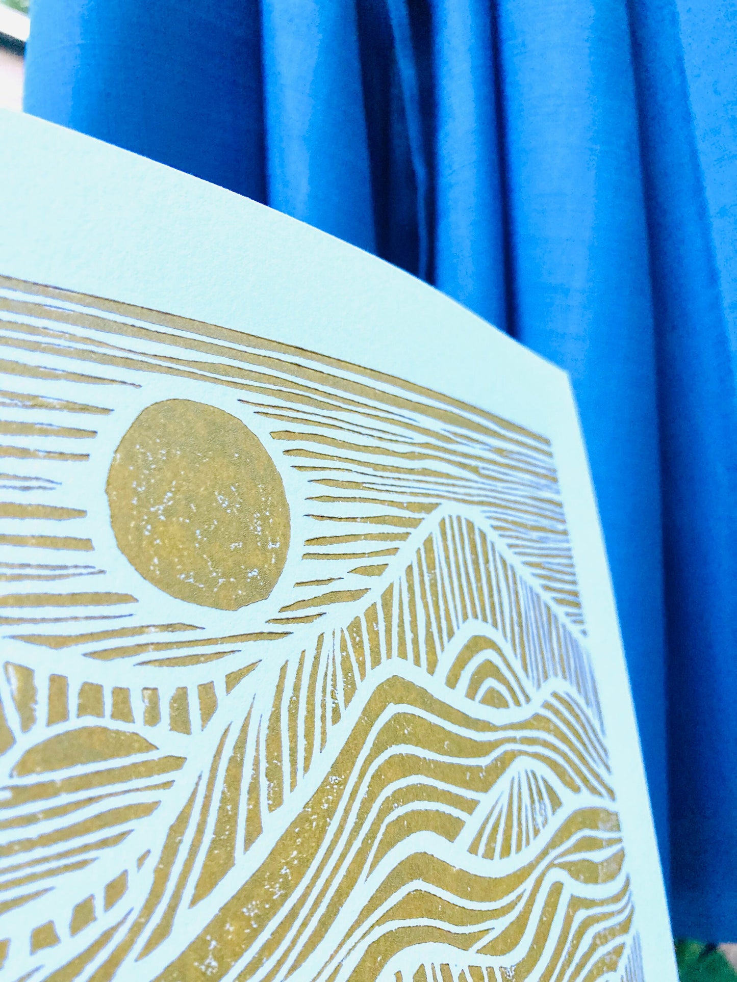 Sunrise on the mountains - Linocut print (8x10in)