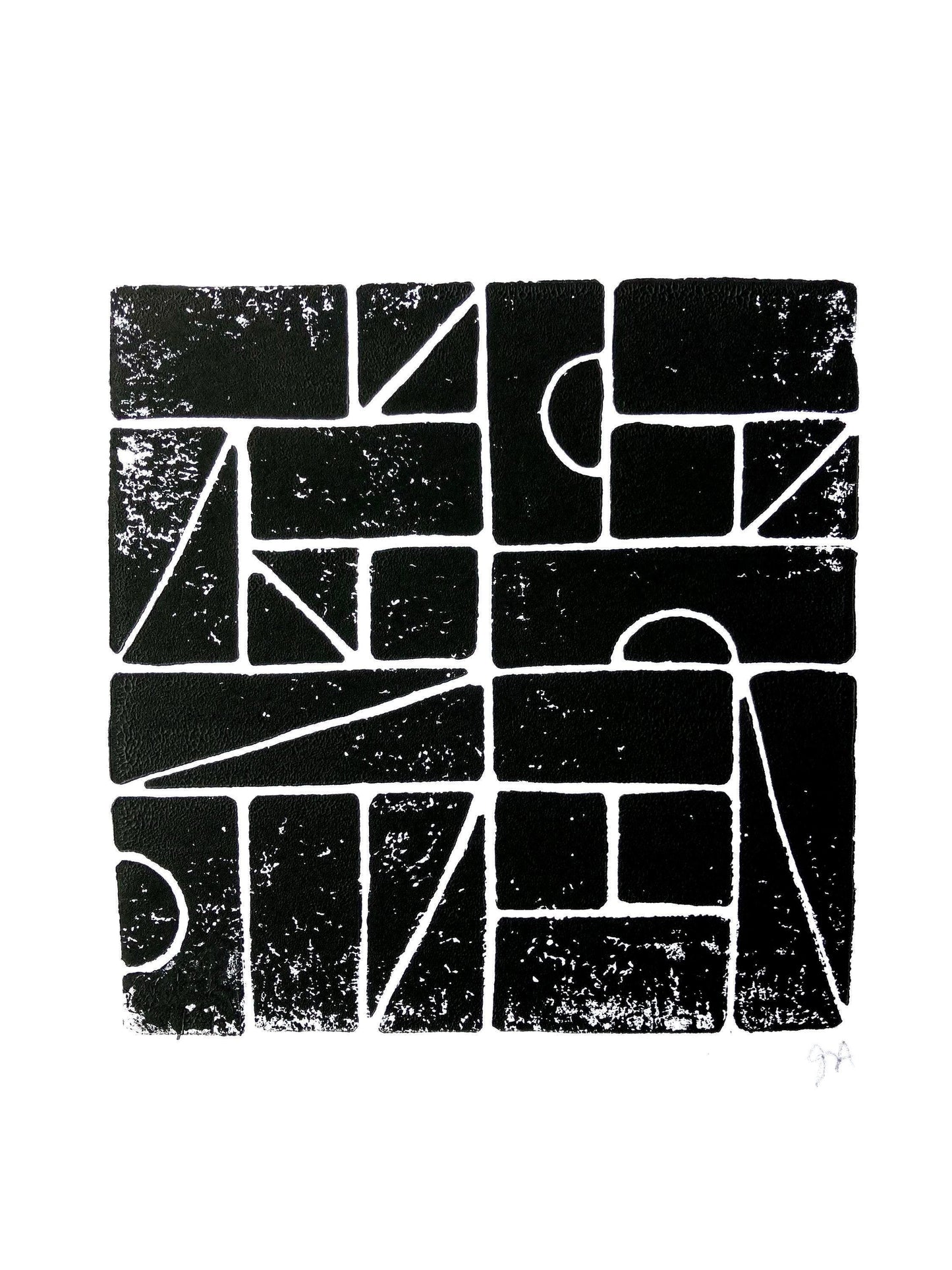 Danish Modern Blocks - Linocut print (8x10in)