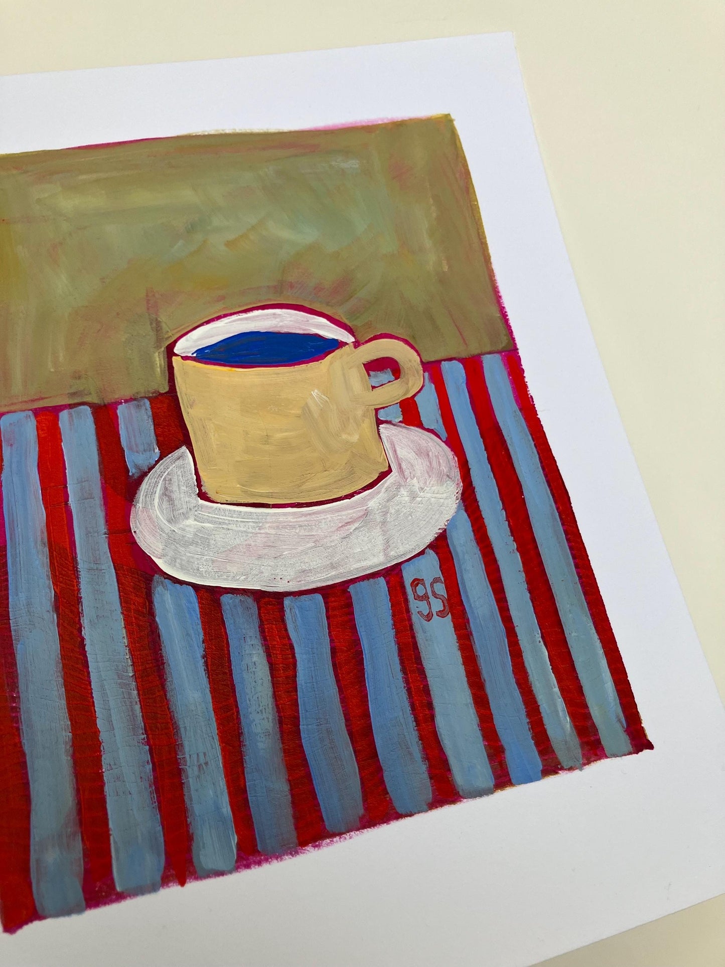Coffee cup #3 - Original painting of a simple coffee cup (8x10in)
