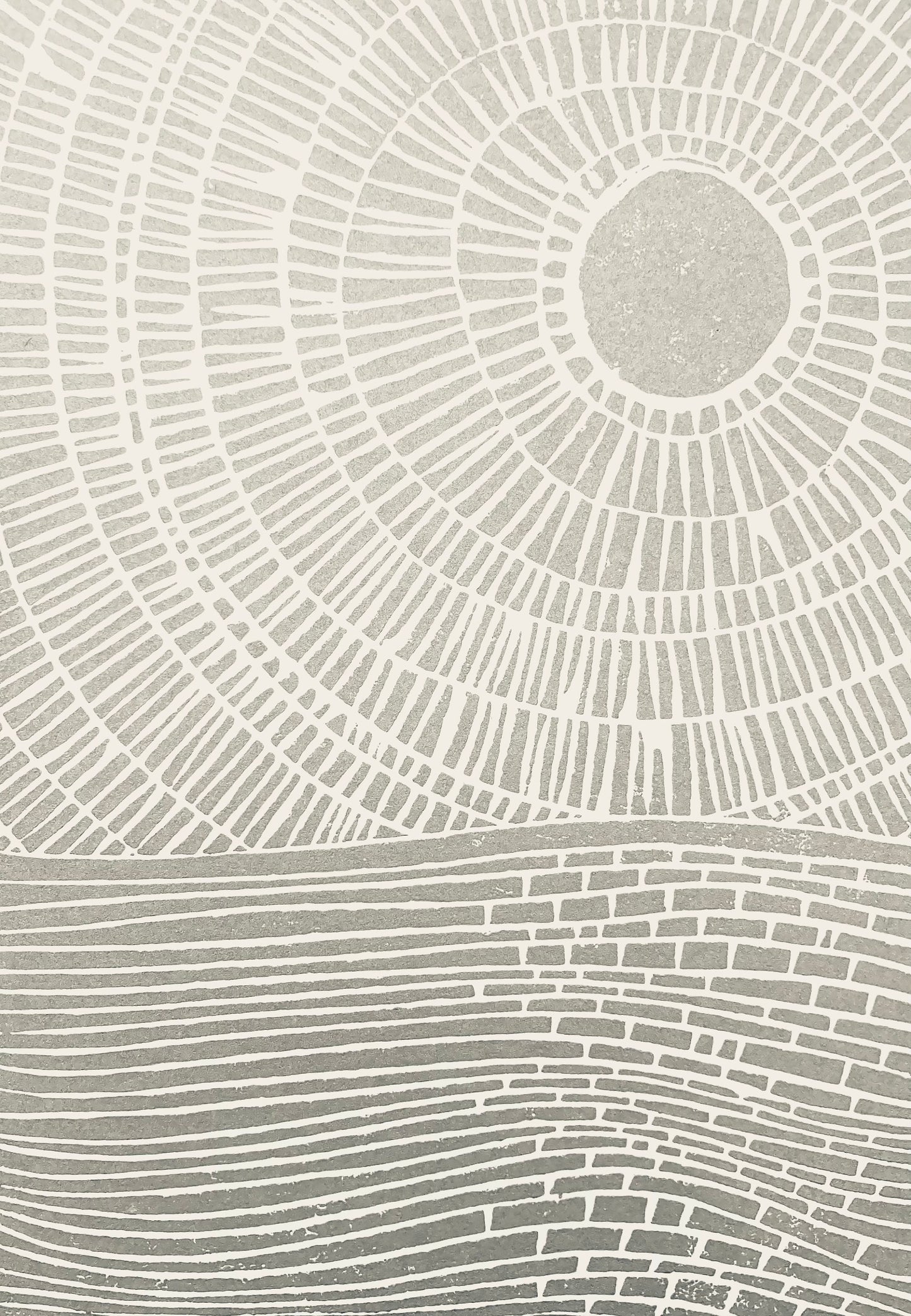 Sunset on the ocean - Linocut print (8x10in)