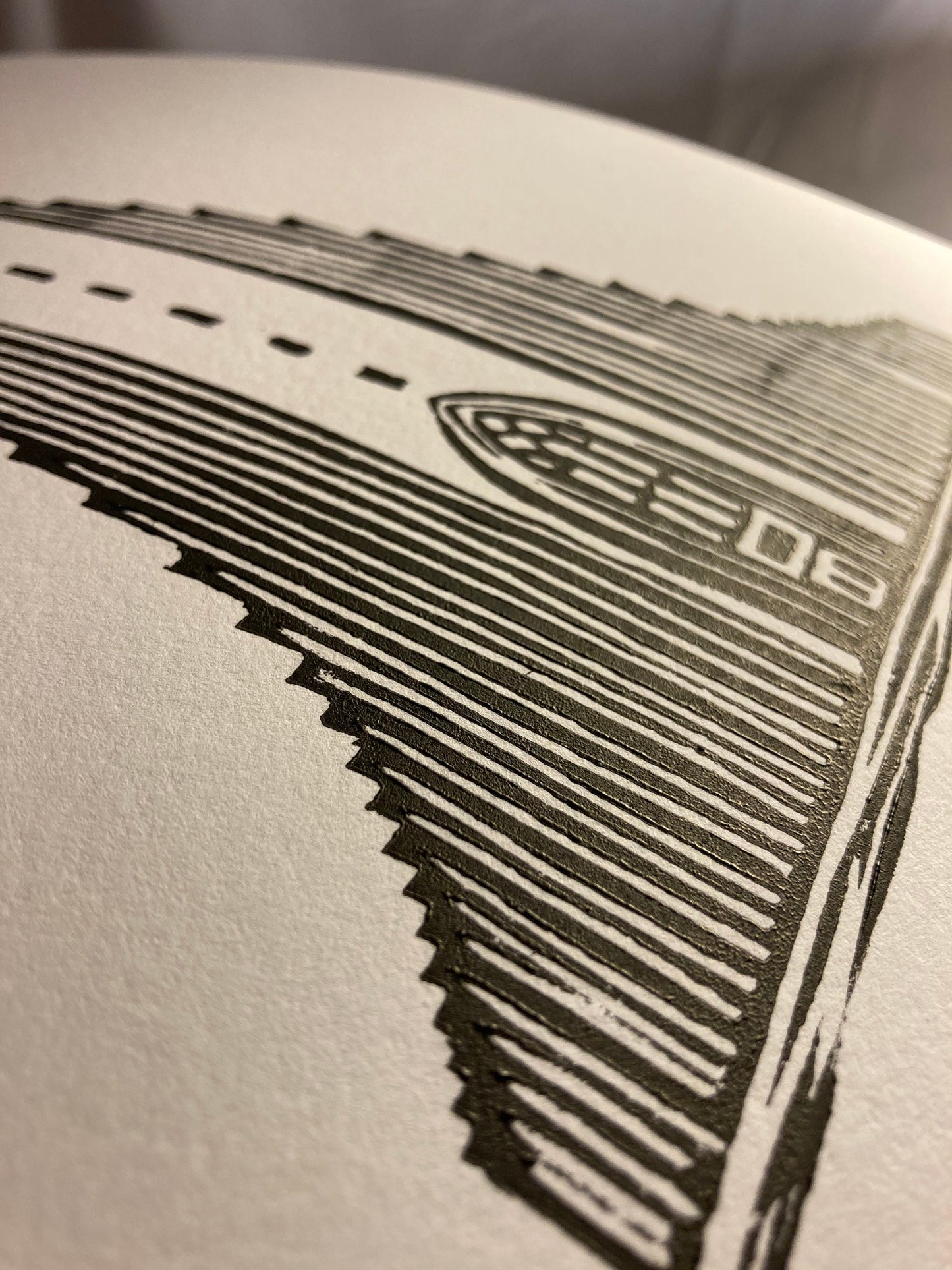 Hallgrimskirkja, Reykjavik, Iceland - Linocut print (8x10in)