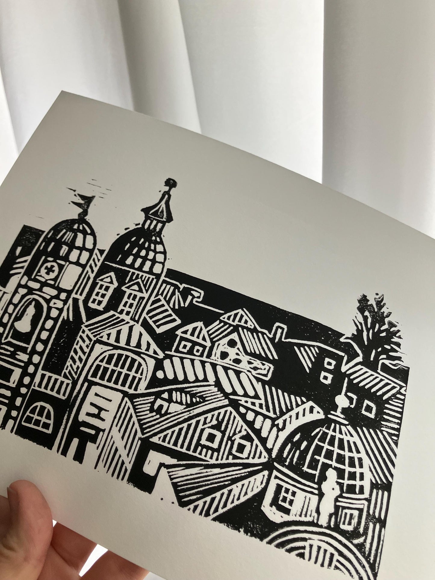 Dubrovnik Croatia - Linocut print (8x10in)