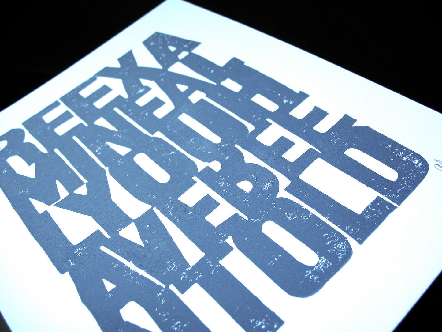 Reexamine all you have been told - Linocut print (8x10in)