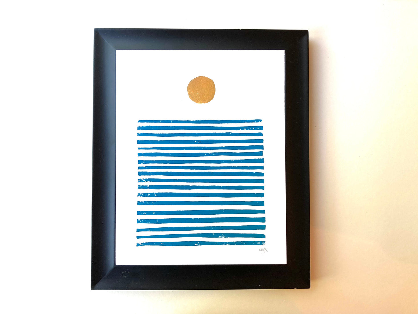 Ocean - Linocut print (8x10in)