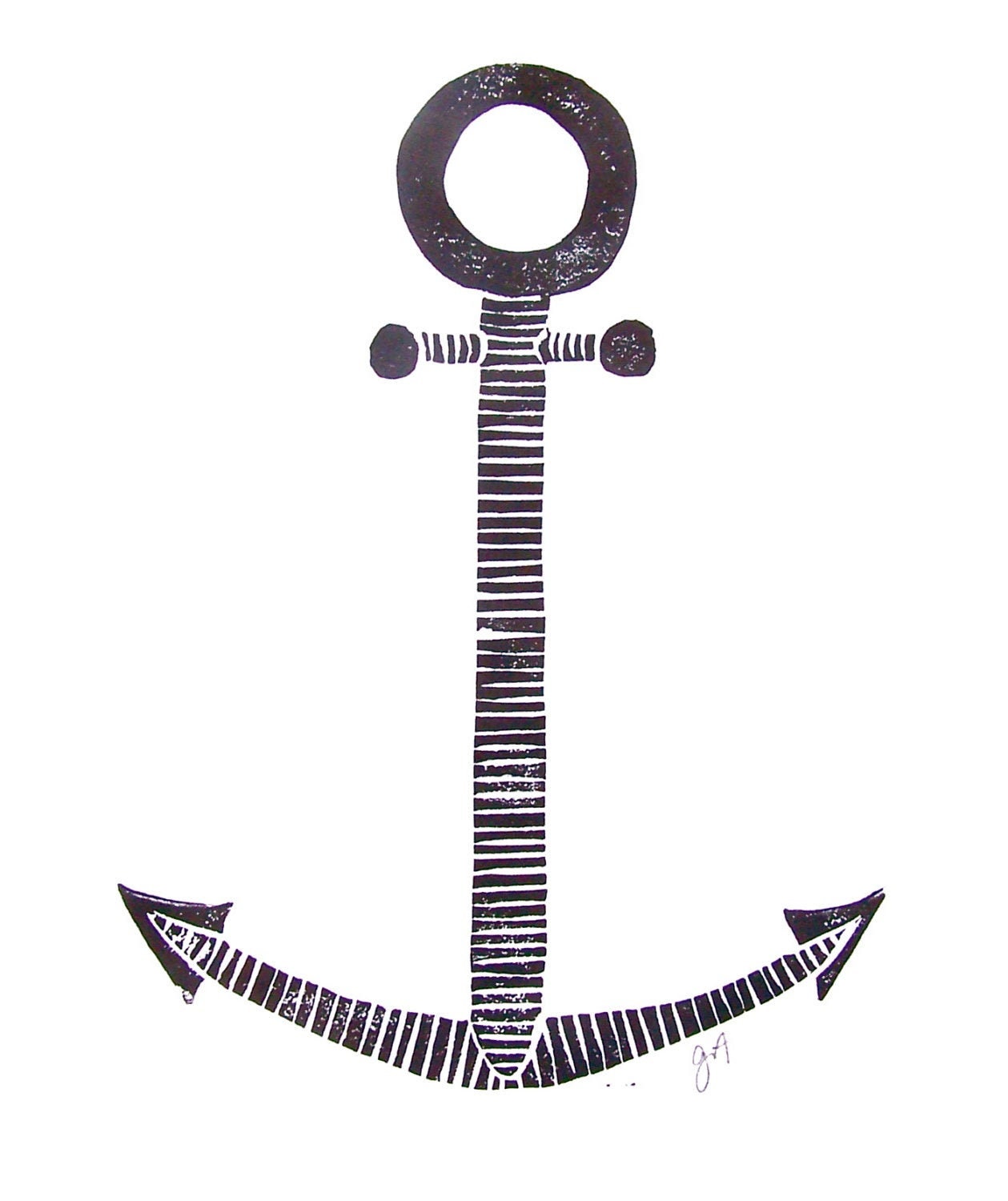 Anchor - Linocut print (8x10in)