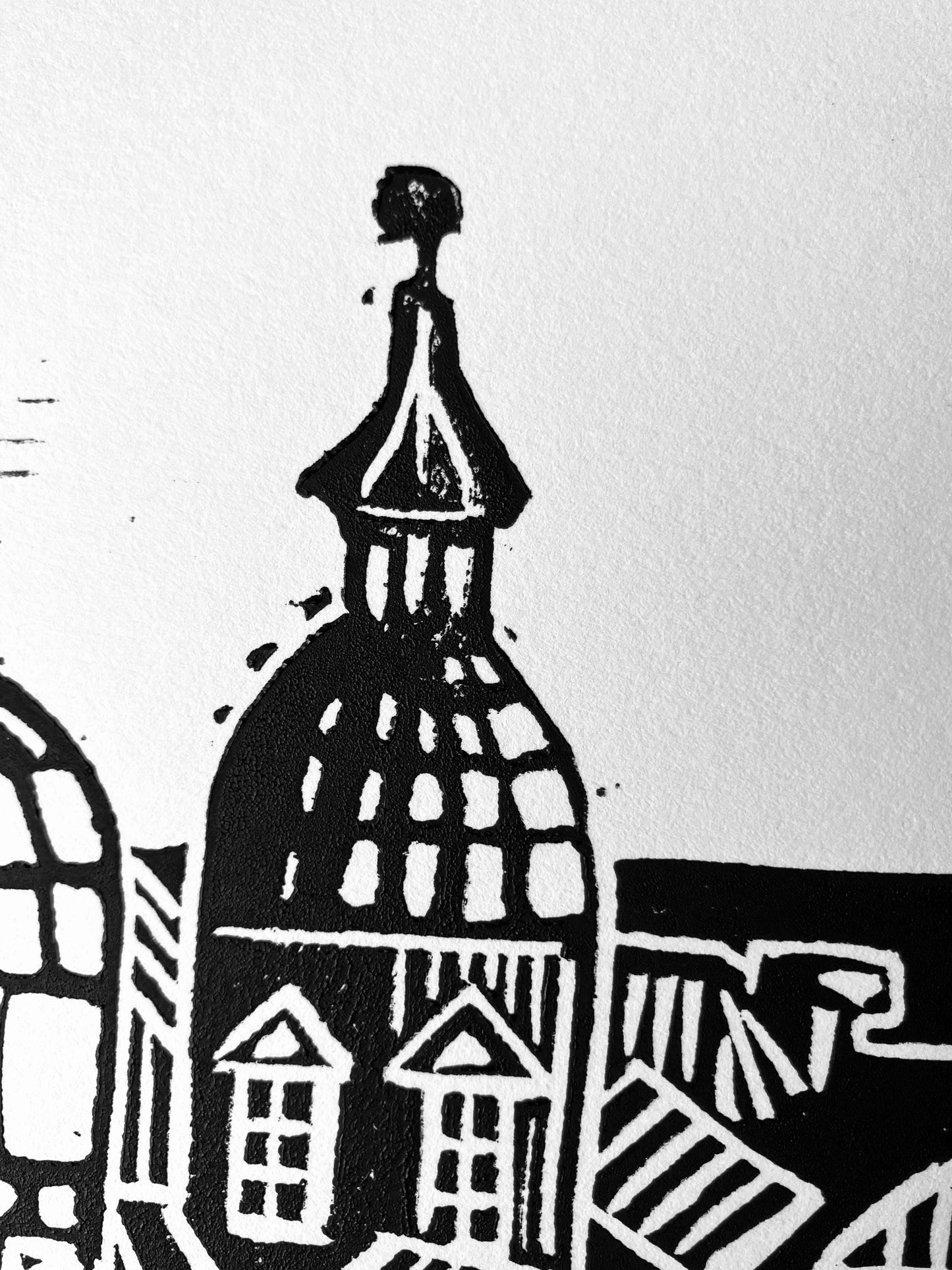Dubrovnik Croatia - Linocut print (8x10in)